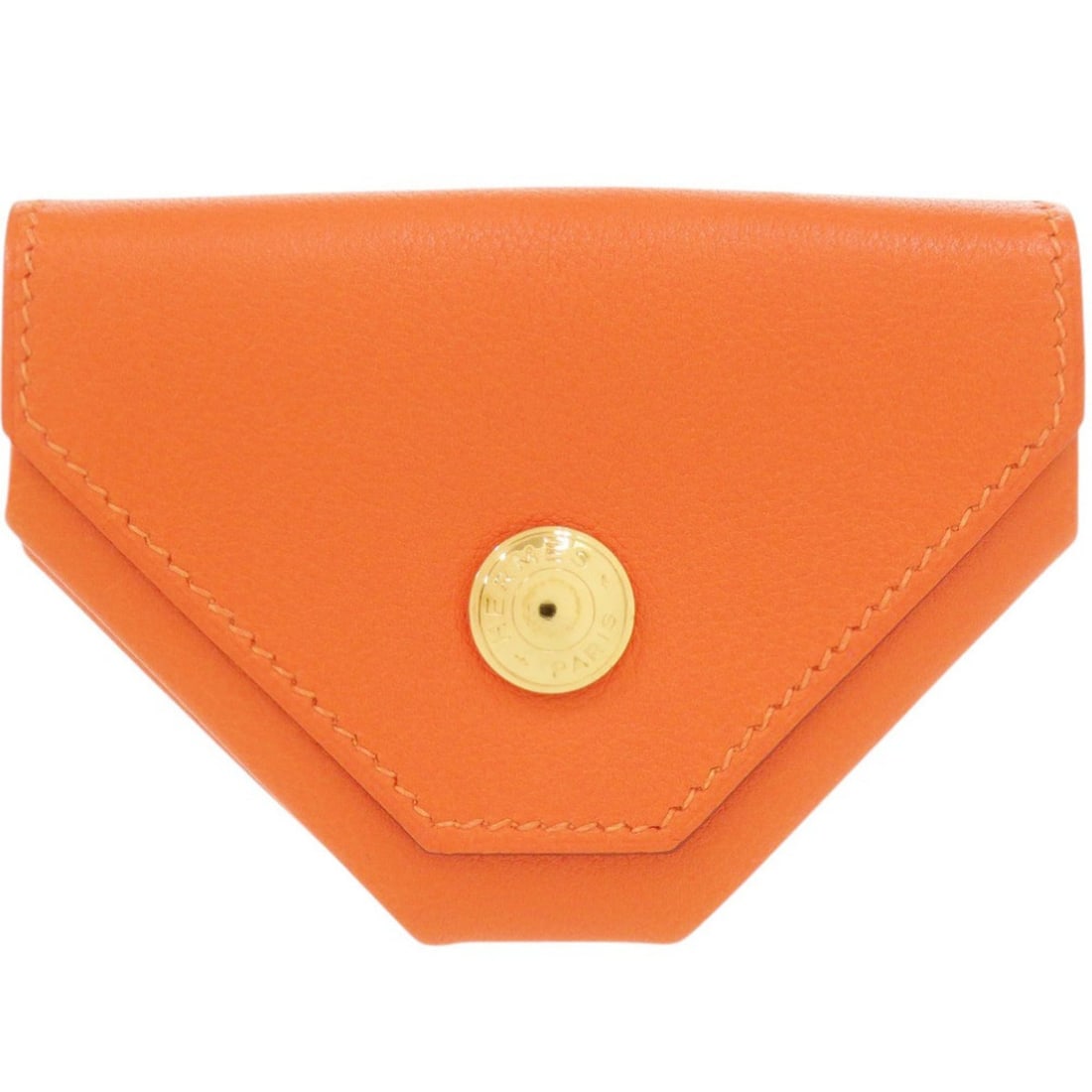 Hermes Le Vingt-Quatre Veau Gulliver Orange Gold Hardware ?A Stamp (Made in 1997) Wallet/Coin Case (1 of 15)