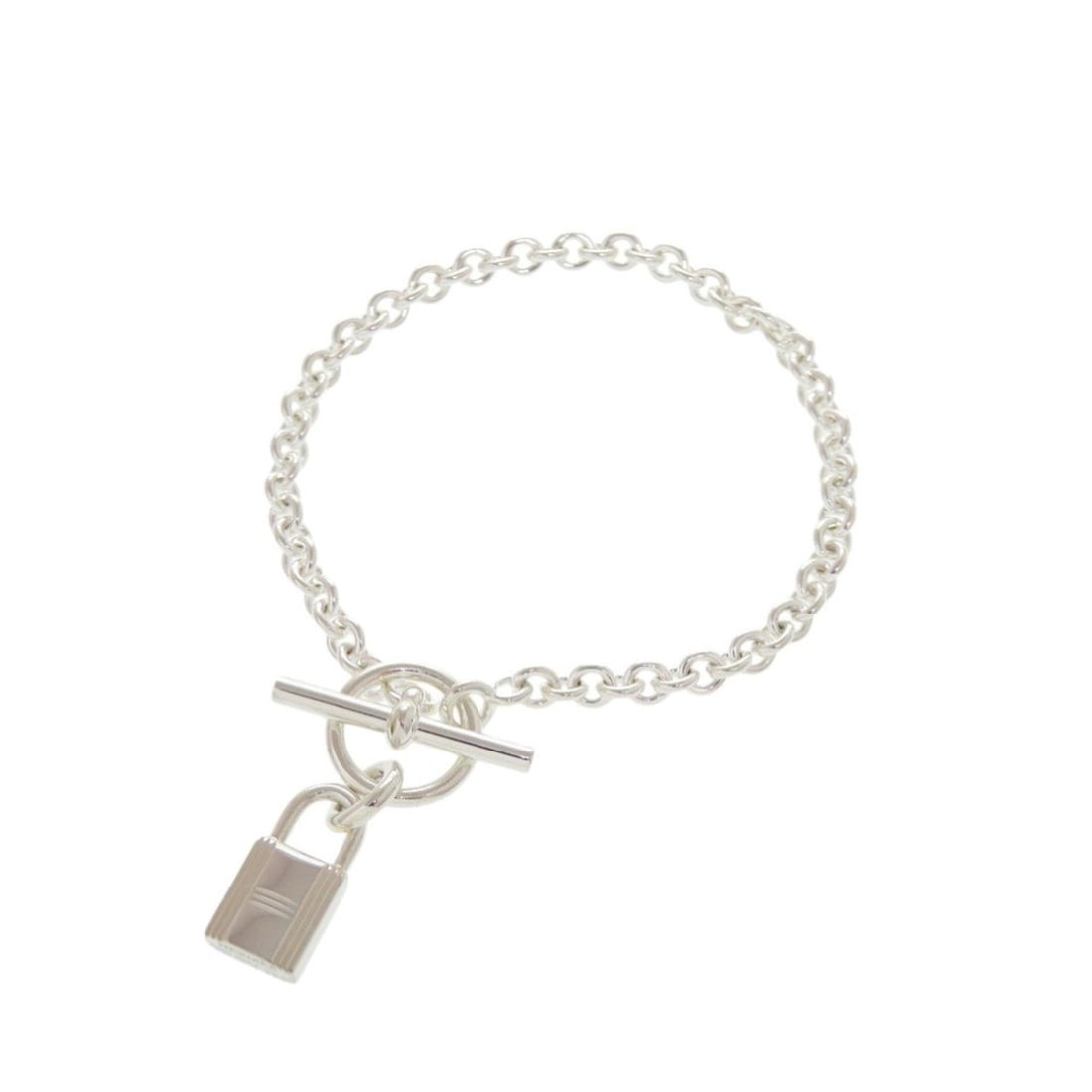 Hermes Amulette Cadena Bracelet SH Sterling Silver 925 1215HERMES: --- Catalog ---Category: SizeLength: 15.5cm / 6.1''Category: DesignType: Charm braceletColor: SilverGender: WomenMaterial: Silver 925Category: GeneralBrand: HermesCountry of Origin: Italy--- Item
