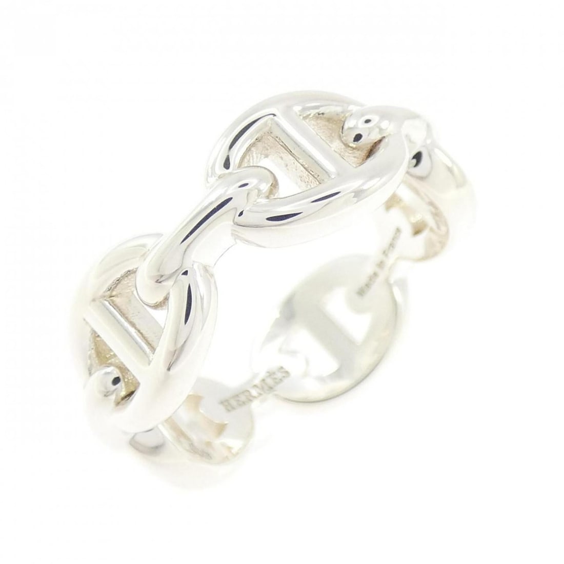 Hermes Hermès Chaine d'Ancre Enchainée Ring: --- Catalog ---Category: SizeUS Size: 6Brand Size: 51Category: DesignType: Band ringColor: SilverGender: WomenMaterial: Silver 925Category: GeneralMPN: H109507BBrand: Hermes--- Item List ---Section: