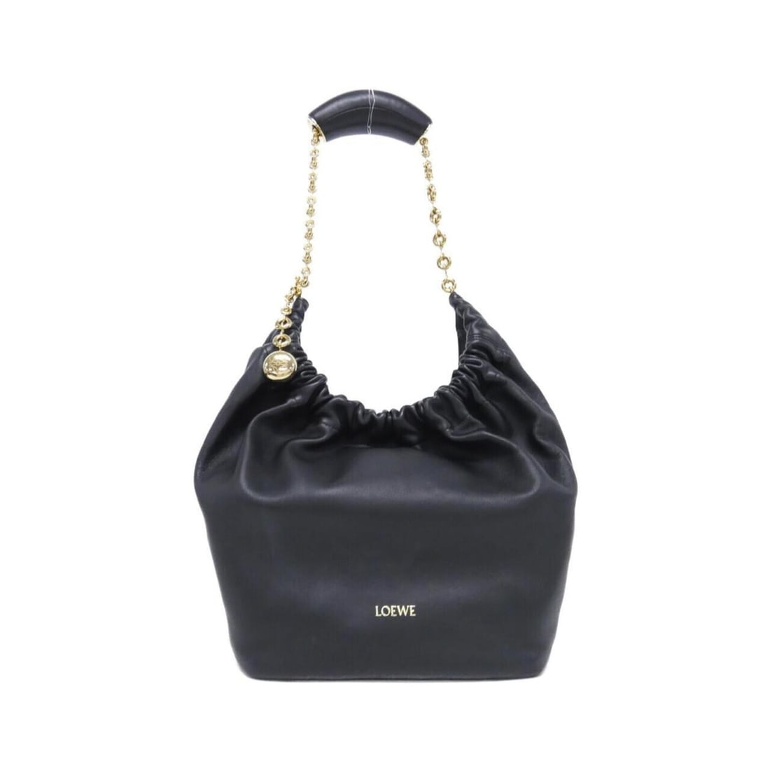 Loewe Squeeze Small A914NCHX01 Shoulder Bag: --- Catalog ---Category: SizeSize (HxWxD): 24cm x 20cm x 11cm / 9.44'' x 7.87'' x 4.33''Category: DesignType: Shoulder bagColor: BlackGender: WomenMaterial: Leather Leather/Fur Type: