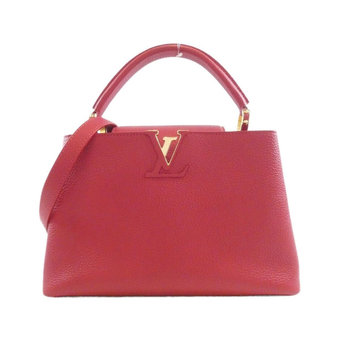 Louis Vuitton Capucines MM M43935 Handbag: --- Catalog ---Category: SizeSize (HxWxD): 20cm x 31cm x 11cm / 7.87'' x 12.2'' x 4.33''Category: DesignType: HandbagColor: Red colorGender: WomenMaterial: Leather Leather/Fur Type: Calf leather,