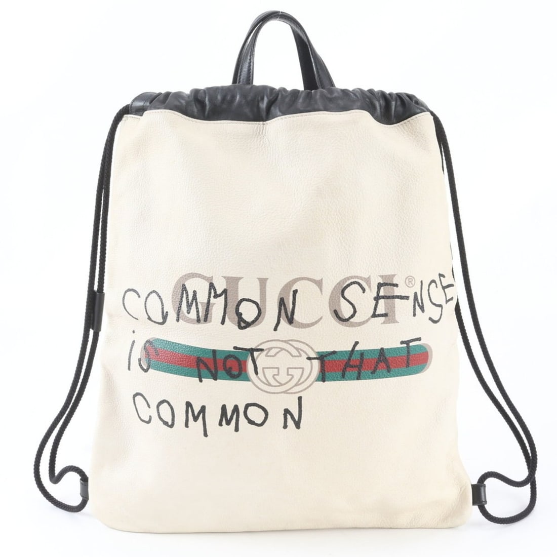 Gucci Drawstring Backpack 494053 2-Way Backpack/Handbag (A4 size, Women's): --- Catalog ---Category: SizeSize (HxWxD): 42cm x 37cm x 1cm / 16.53'' x 14.56'' x 0.39''Category: DesignType: BackpackColor: Ivory, Multi-colorGender: WomenMaterial: Leather Category: GeneralBrand: