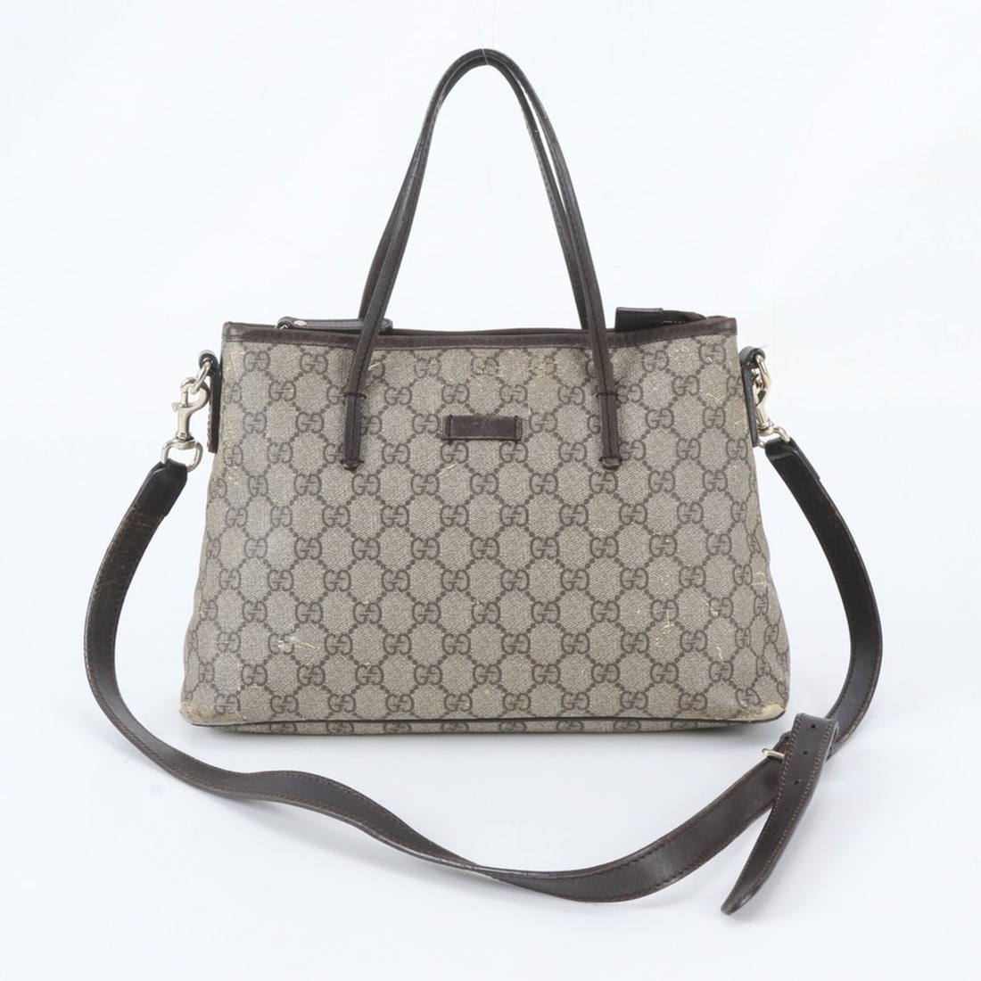 Gucci GG Supreme 353440 Leather 2-Way Shoulder Bag, Handbag, Tote Bag - Women's: --- Catalog ---Category: SizeSize (HxWxD): 20cm x 31cm x 10cm / 7.87'' x 12.2'' x 3.93''Category: DesignType: Handbag, Shoulder bag, Tote bagColor: BrownGender: WomenMaterial: Leather , Coated canvas 