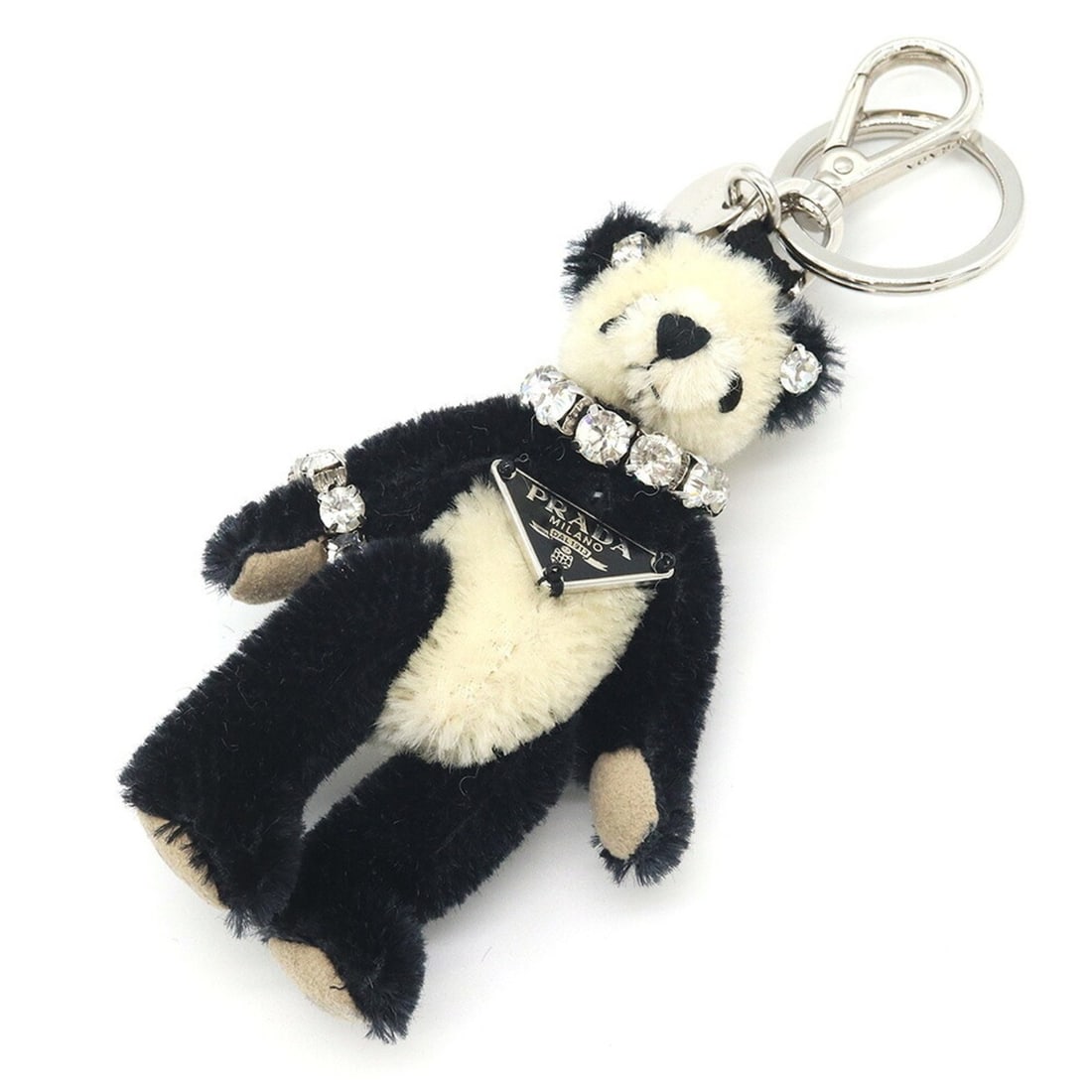 Prada Bear Trick Panda Keychain 1ARA22 Black Mall Accessory Bag Charm Keyring Women's PRADA: --- Catalog ---Category: SizeRing Diameter: 3cm / 1.18''Chain/Strap Length: 15cm / 5.9''Category: DesignColor: Beige, Bianco, Black, NeroGender: WomenCategory: GeneralMPN: 1ARA22Brand: Prada--- Item L