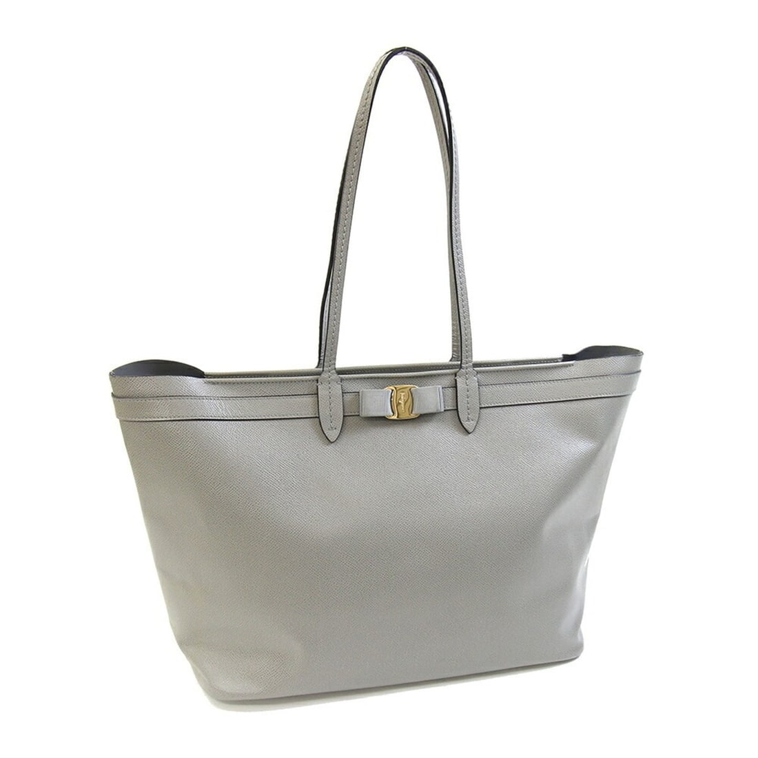 Salvatore Ferragamo Ferragamo Vara Tote Bag, 21H989, Gray Leather, Shoulder Strap, Ribbon, Women's,: --- Catalog ---Category: SizeSize (HxWxD): 28.5cm x 48cm x 16cm / 11.22'' x 18.89'' x 6.29''Category: DesignType: Pouch, Tote bagColor: GrayGender: WomenMaterial: Leather Category: GeneralMPN: 21H989B