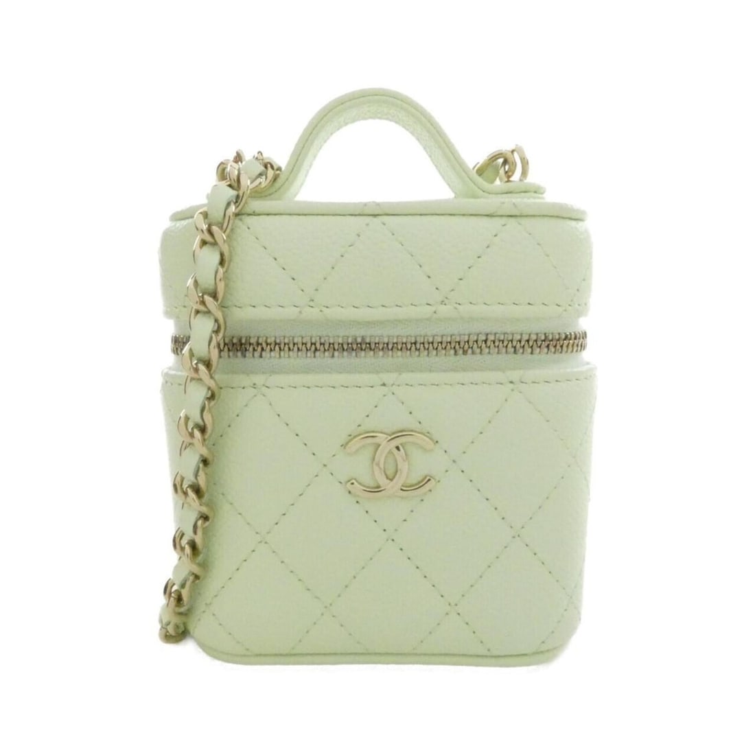 Chanel AP2503 Shoulder Bag: --- Catalog ---Category: SizeSize (HxWxD): 10cm x 10cm x 4cm / 3.93'' x 3.93'' x 1.57''Category: DesignType: Shoulder bagColor: Light greenGender: WomenMaterial: Grained Calfskin Category: