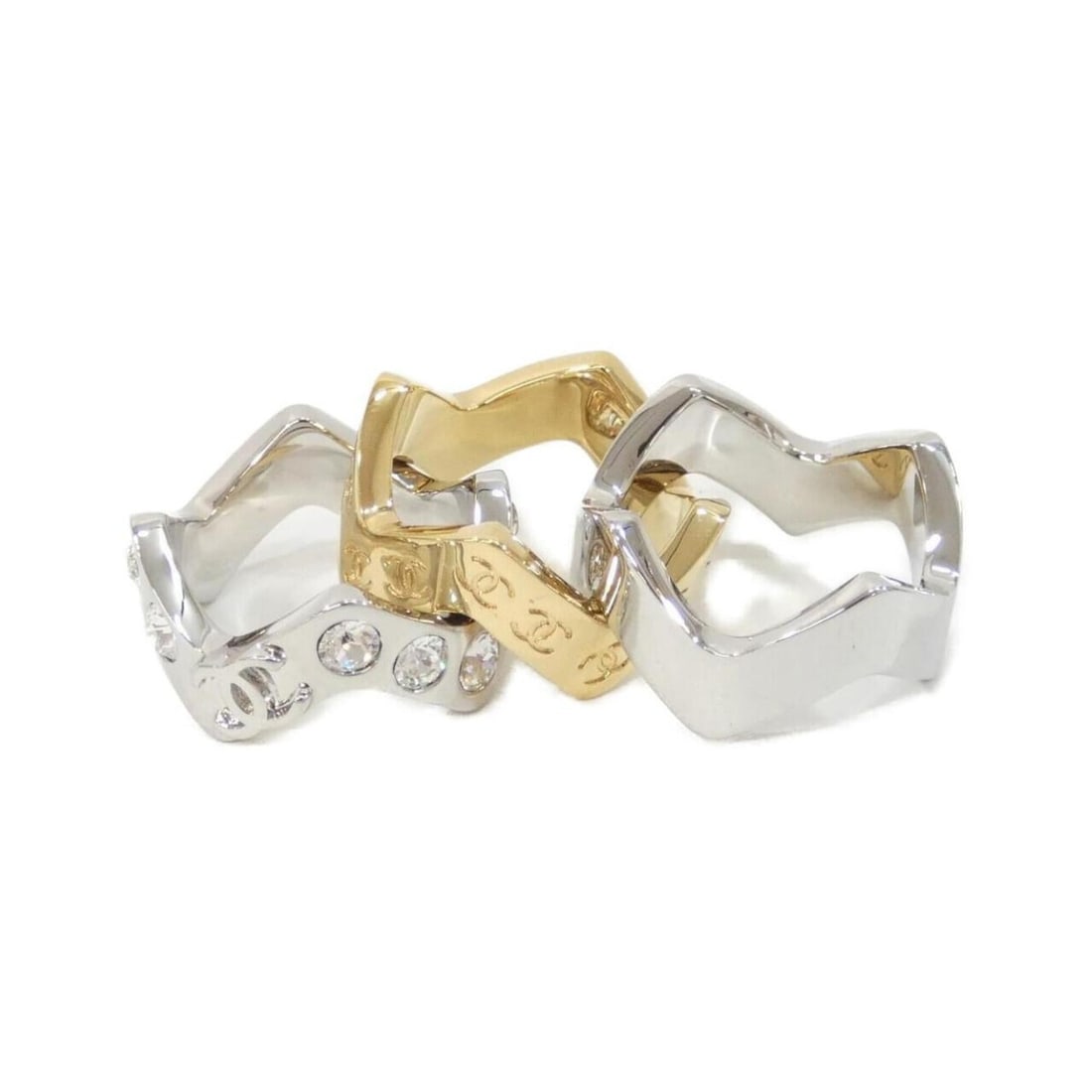 Chanel ABH618 Ring: --- Catalog ---Category: SizeJP Size: 13US Size: 6.5Category: DesignType: Band ringColor: Clear, GoldGender: WomenCategory: GeneralMPN: ABH618Brand: Chanel--- Item List ---Section: ConditionRanking: R
