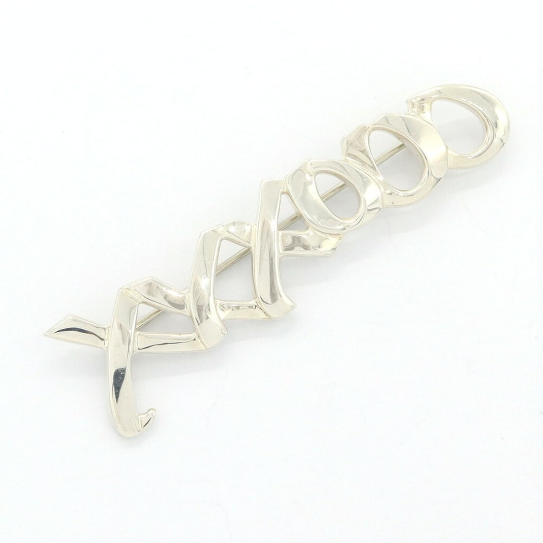 Tiffany & Co. Paloma Picasso Kiss Brooch, Sterling Silver 925, Cross, Women's.: --- Catalog ---Category: SizeCharm Size: 6.5cm x 1.7cm / 2.56'' x 0.67''Category: DesignType: BroochColor: SilverGender: WomenMaterial: Sterling silver 925Category: GeneralBrand: Tiffany--- Item List 