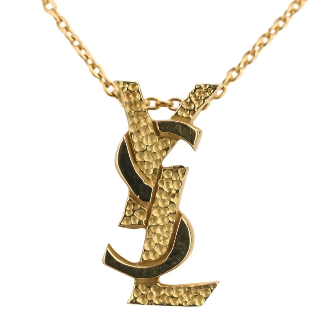 Yves Saint Laurent (YSL) 18K Gold Pendant Chain Necklace for Women: --- Catalog ---Category: SizePendant Size: 9mm x 17mm / 0.35'' x 0.66''Neck Circumference: 40.2 cm / 15.82''Category: DesignColor: GoldGender: WomenMaterial: Gold (18K)Necklace Type: NecklaceCategory: