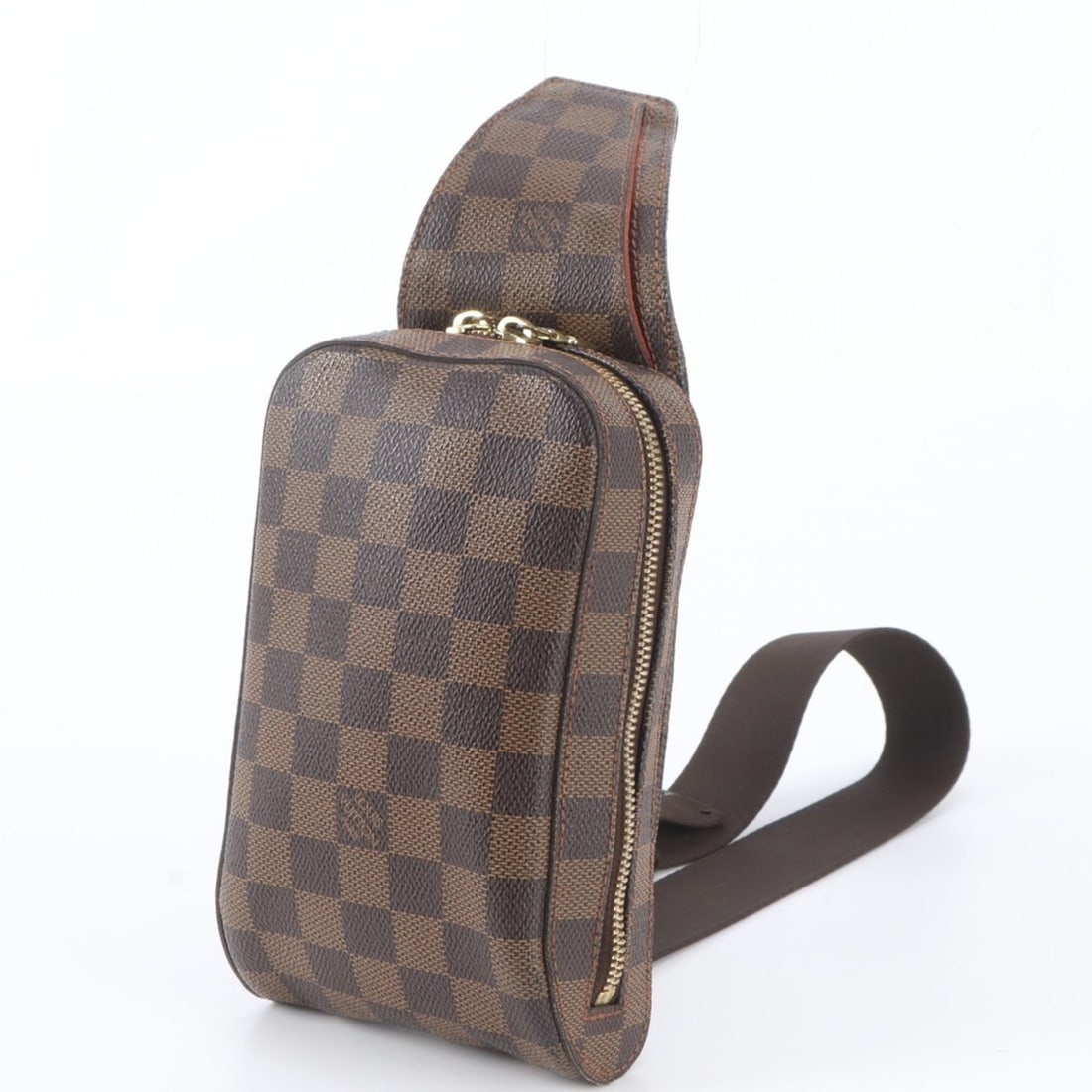Louis Vuitton Damier Geronimos N51994 Leather 2-Way Body Bag/Waist Pouch for Men: --- Catalog ---Category: SizeSize (HxWxD): 18cm x 12cm x 4cm / 7.08'' x 4.72'' x 1.57''Category: DesignType: Pouch, Sling bagColor: Brown, Damier CanvasGender: MenMaterial: Leather , Coated canvas Cat