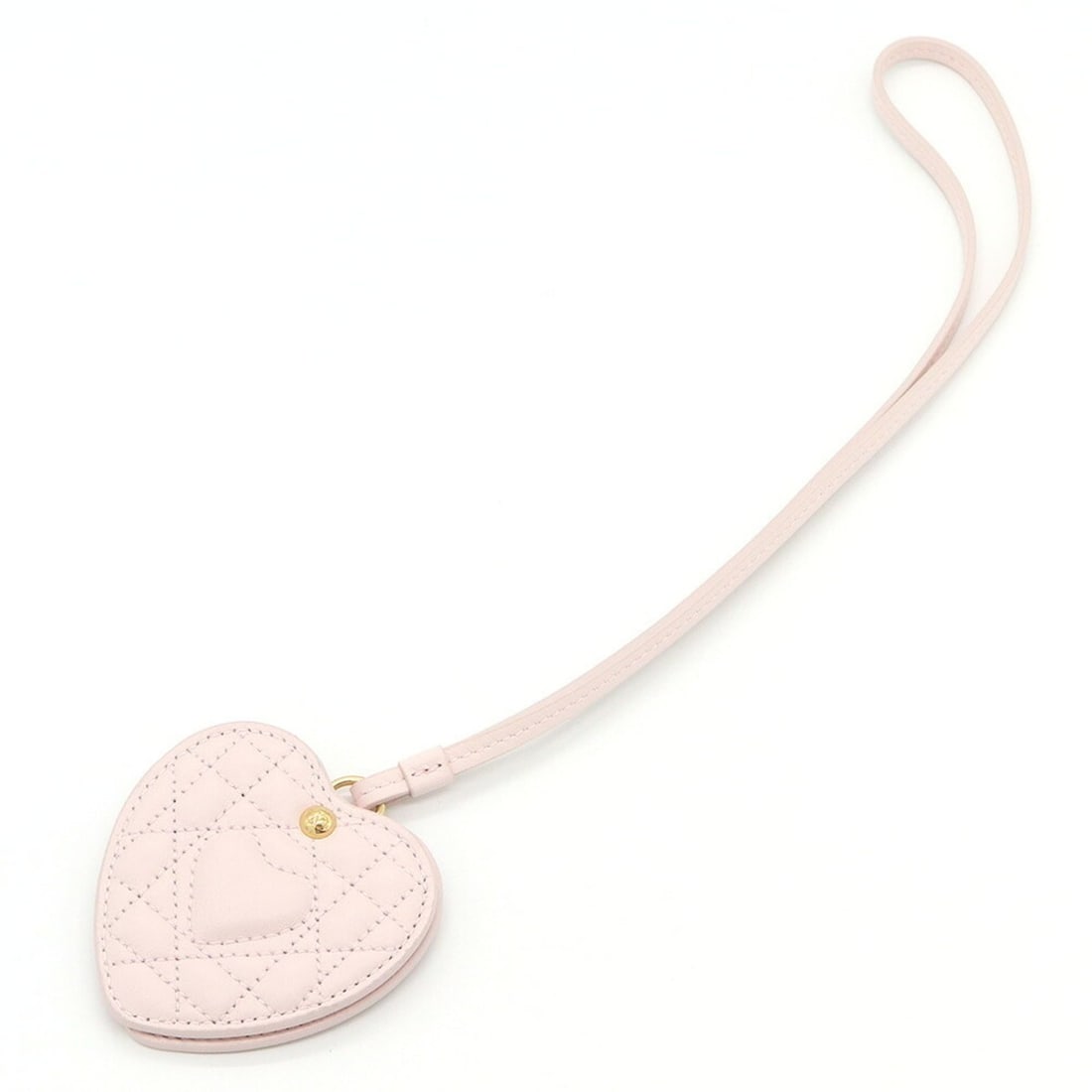 Christian Dior Dior Accessory Bag Charm, Cannage Stitch Heart Mirror, Light Pink Leather, Women's: --- Catalog ---Category: SizeStone Size (HxW): 71.00mm x 73.00mm / 2.80'' x 2.87''Category: DesignType: Handbag charmColor: Light pinkGender: WomenMaterial: LeatherCategory: GeneralBrand: Christian Di