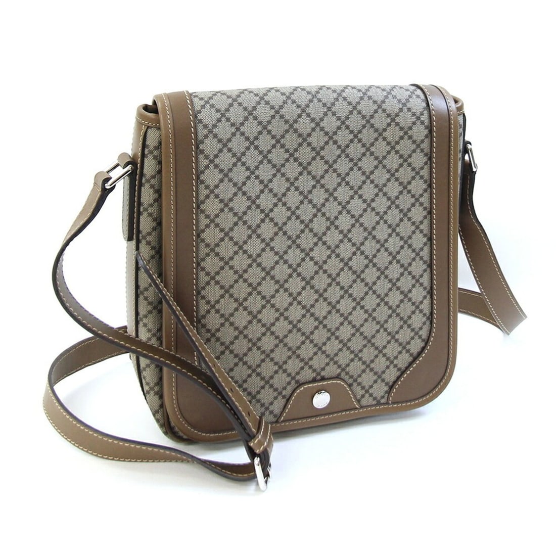 Gucci Diamante Shoulder Bag 295679 Beige Brown Leather Crossbody Flap Square Men's GUCCI: --- Catalog ---Category: SizeSize (HxWxD): 28cm x 27cm x 7cm / 11.02'' x 10.62'' x 2.75''Category: DesignType: Shoulder bagColor: Beige, Beige brown, BrownGender: MenMaterial: PVC , Leather Category: 
