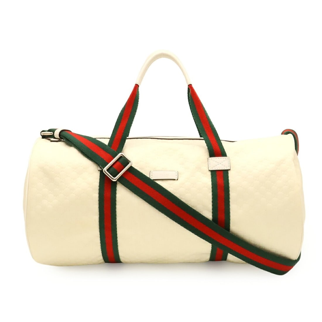 GUCCI Sherry Duffle Bag, Boston Shoulder Nylon, White, Green, Red, 311028: --- Catalog ---Category: SizeSize (HxWxD): 21cm x 39cm x 21cm / 8.26'' x 15.35'' x 8.26''Category: DesignType: Boston bag, Shoulder bagColor: Green, Red color, WhiteGender: Women,MenMaterial: Nylon , 