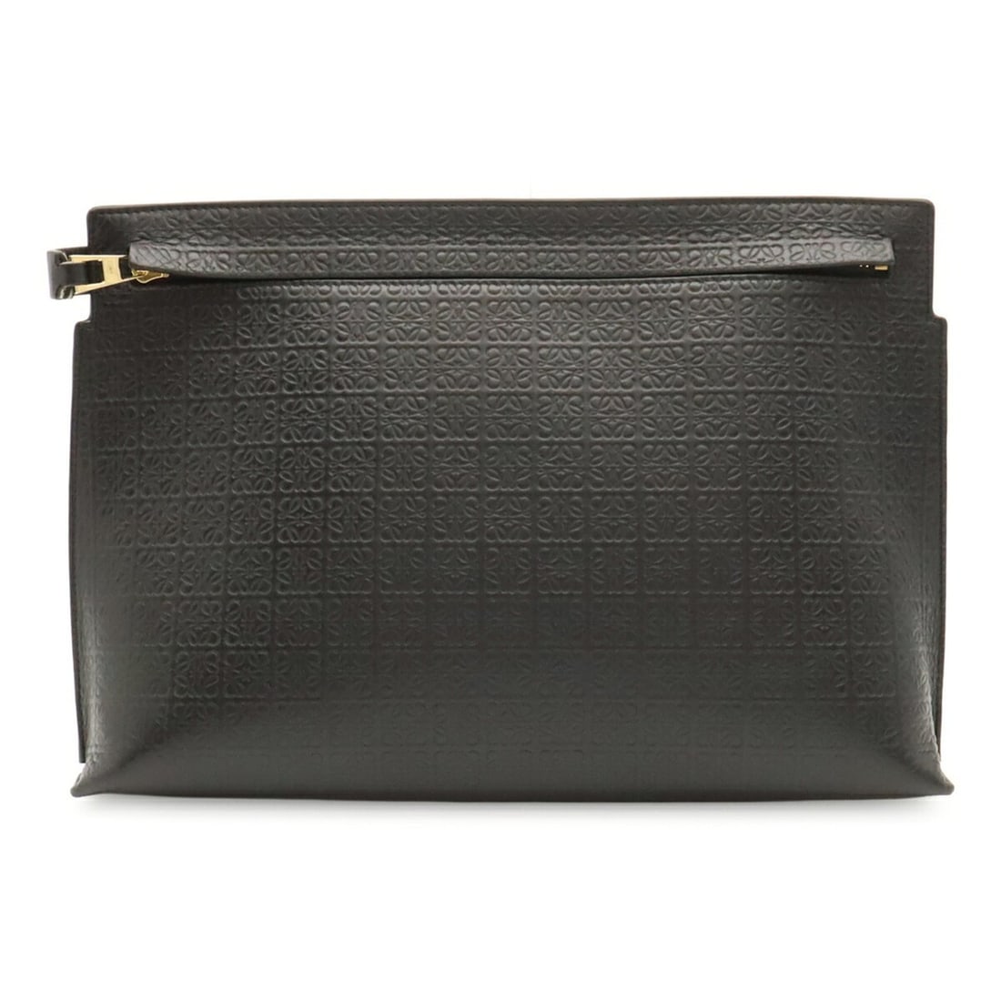 LOEWE Repeat Anagram T Pouch Clutch Bag Second Multi Leather Black: --- Catalog ---Category: SizeSize (HxWxD): 20cm x 29.5cm x 4.5cm / 7.87'' x 11.61'' x 1.77''Category: DesignType: Clutch bag, PouchColor: BlackGender: Women,MenMaterial: Leather Category: GeneralBrand