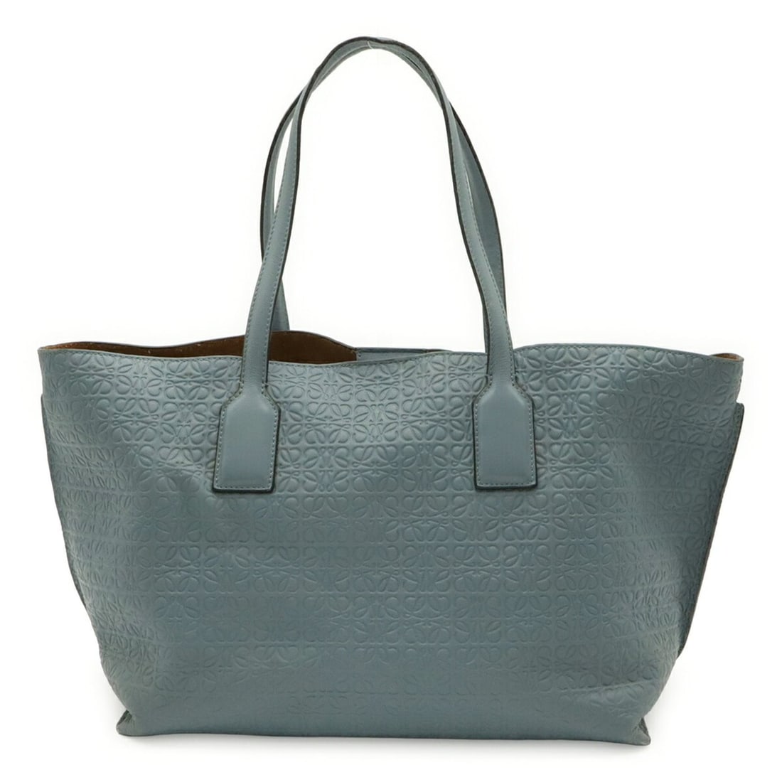 LOEWE Repeat Anagram T Shopper Tote Bag Shoulder Leather Light Blue: --- Catalog ---Category: SizeSize (HxWxD): 24cm x 32cm x 17cm / 9.44'' x 12.59'' x 6.69''Category: DesignType: Tote bagColor: Light blueGender: WomenMaterial: Leather Category: GeneralBrand: LoeweCoun