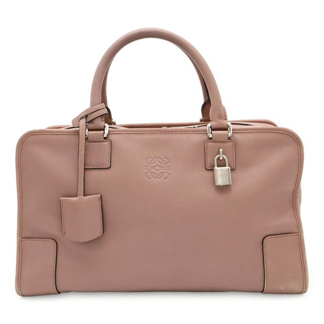 LOEWE Amazona 36 Anagram Handbag, Leather, Mauve Pink: --- Catalog ---Category: SizeSize (HxWxD): 22cm x 36cm x 15.5cm / 8.66'' x 14.17'' x 6.1''Category: DesignType: Boston bag, HandbagColor: PinkGender: WomenMaterial: Leather Category: GeneralBrand: Loe