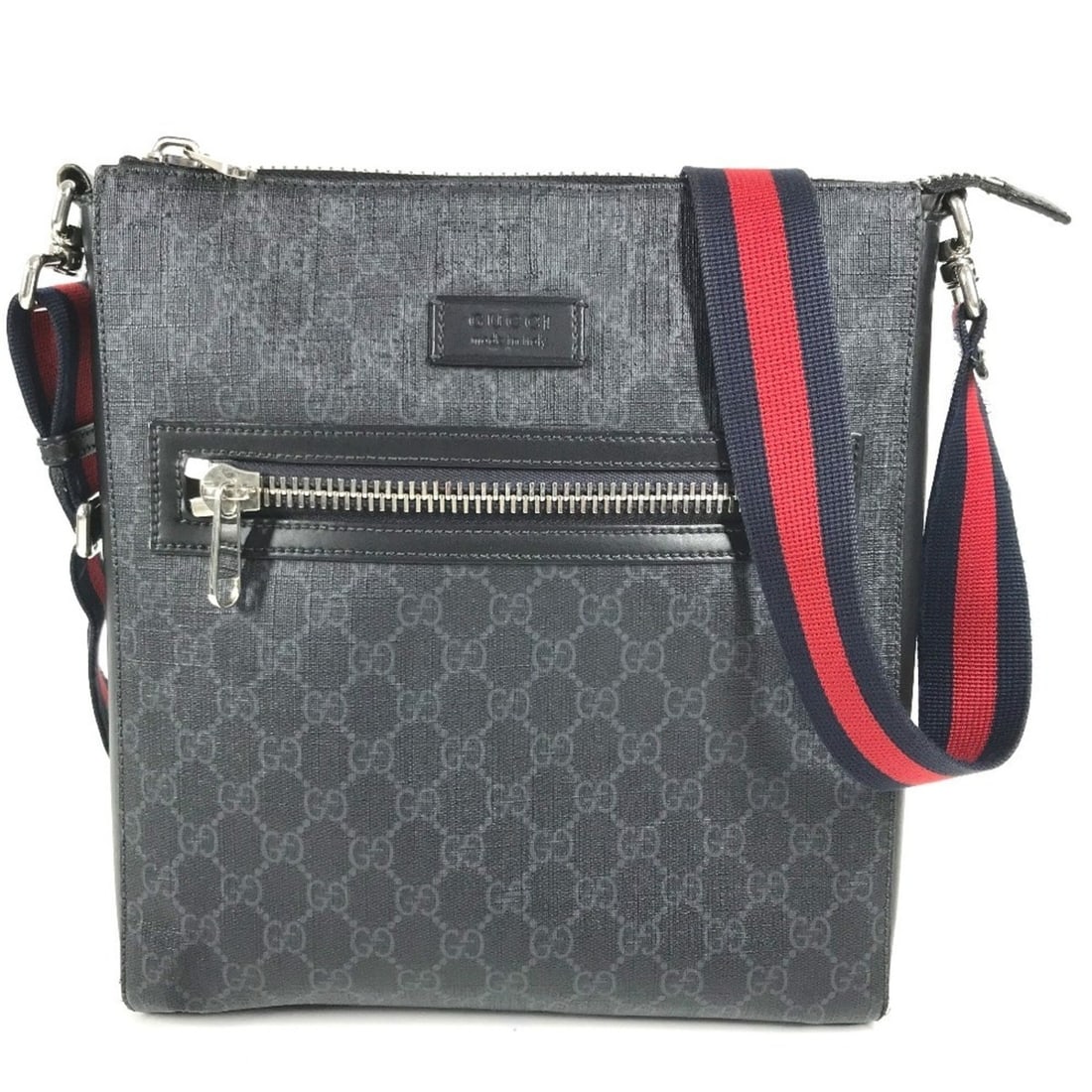 GUCCI 474137 GG Supreme Logo Courier Crossbody Bag Messenger Shoulder Canvas Men's Women's Black: --- Catalog ---Category: SizeSize (HxWxD): 28cm x 27cm x 3.5cm / 11.02'' x 10.62'' x 1.37''Category: DesignType: Messenger bag, Shoulder bagColor: BlackGender: Men,WomenMaterial: GG Supreme Category: 