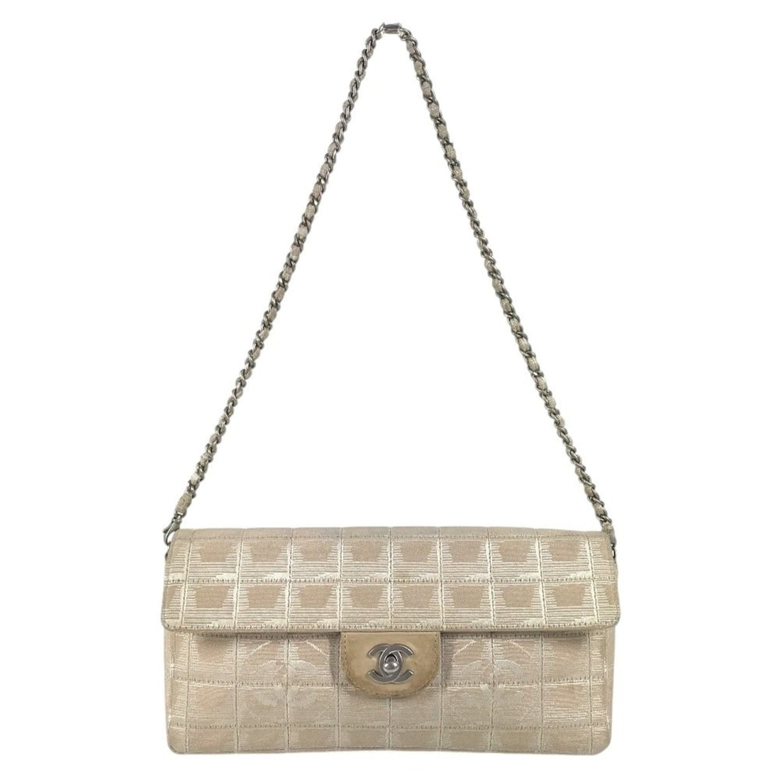 CHANEL New Travel Line CC Coco Mark Logo Shoulder Bag, Flap Chain Nylon, Women's, Beige: --- Catalog ---Category: SizeSize (HxWxD): 13cm x 25.5cm x 3.5cm / 5.11'' x 10.03'' x 1.37''Category: DesignType: Shoulder bagColor: BeigeGender: WomenMaterial: New Travel Line Category: GeneralBrand: