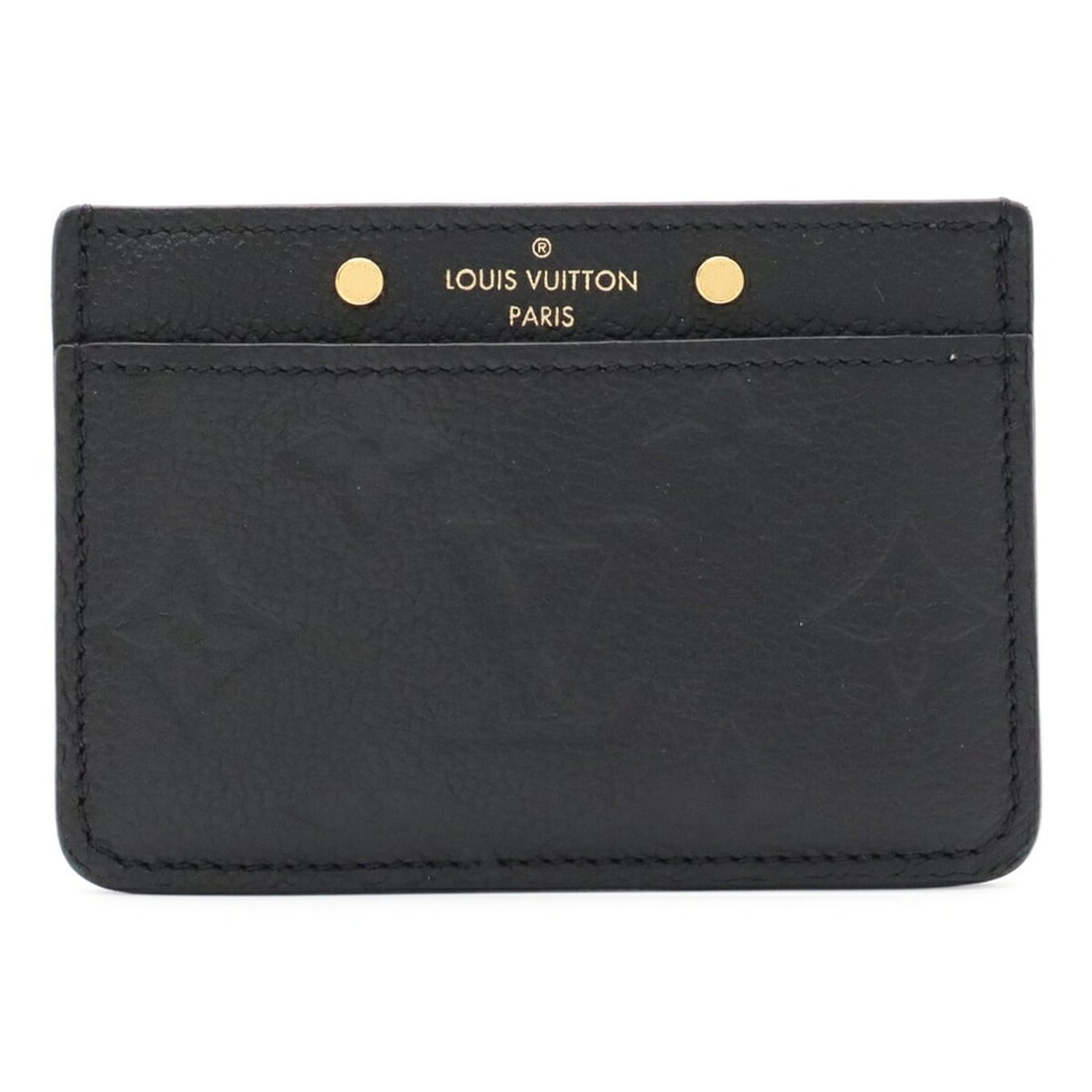 LOUIS VUITTON Louis Vuitton Monogram Empreinte Portecarte Simple Business Card Holder/Card Case/Pass: --- Catalog ---Category: DesignType: Business card caseColor: Black, NoirGender: Women,MenMaterial: Monogram Empreinte Category: GeneralMPN: M69171Brand: Louis VuittonCategory: Physical PropertiesSize