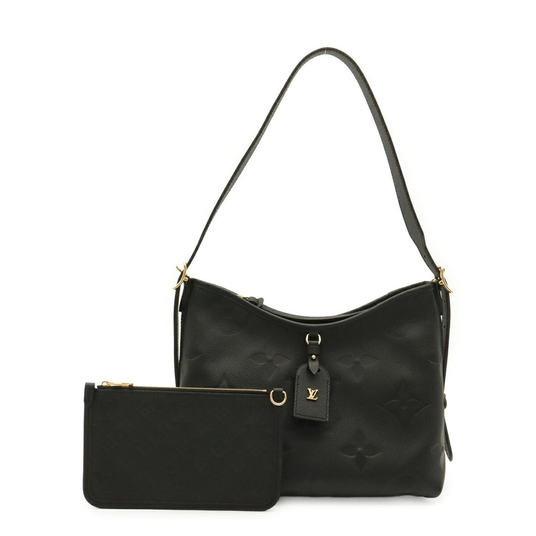 LOUIS VUITTON Louis Vuitton Monogram Empreinte Carryall Zip NM PM Shoulder Bag Noir Black M46288 (1 of 17)