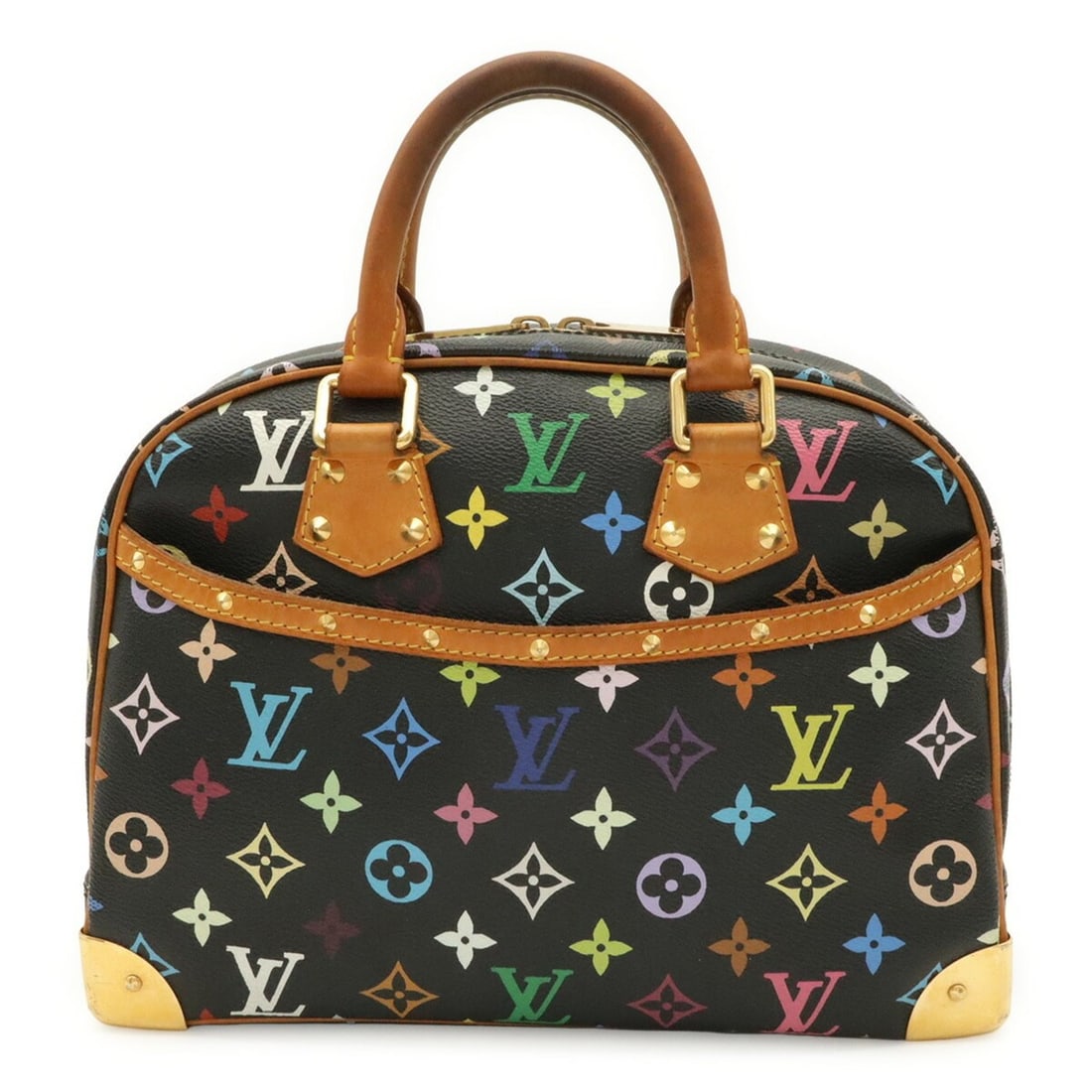 LOUIS VUITTON Louis Vuitton Monogram Multicolor Trouville Handbag Noir Black M92662 (1 of 14)