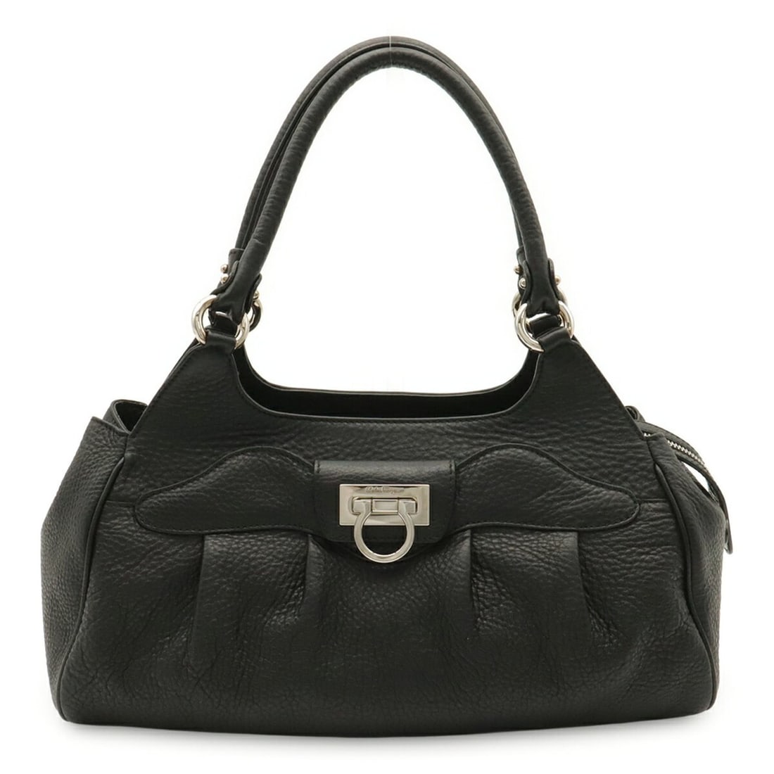 Salvatore Ferragamo Gancini Handbag/Shoulder Bag, Leather, Black, EE-21 A069: --- Catalog ---Category: SizeSize (HxWxD): 20cm x 33.5cm x 12cm / 7.87'' x 13.18'' x 4.72''Category: DesignType: Handbag, Shoulder bagColor: BlackGender: MenMaterial: Leather Category: GeneralBrand: S