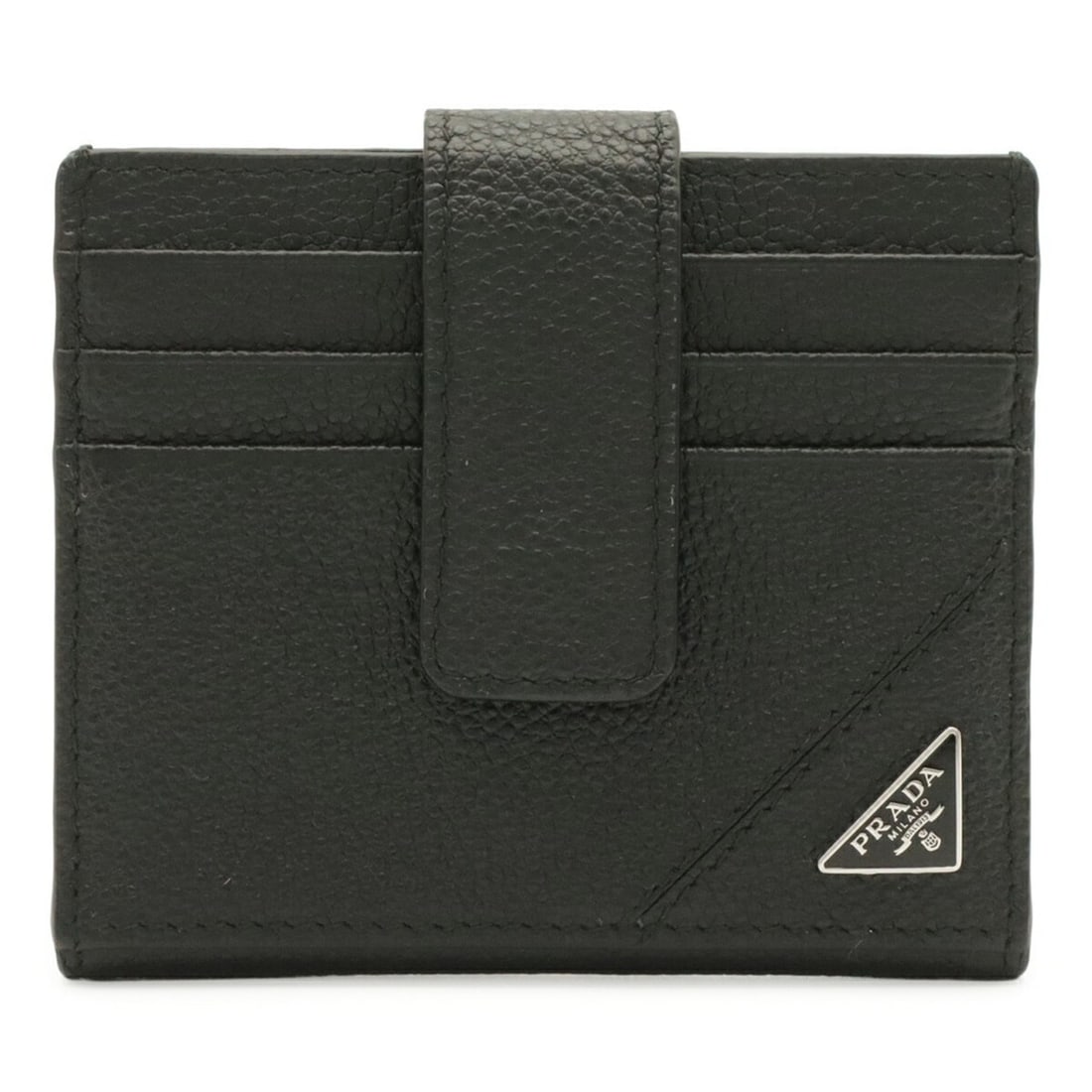 PRADA Triangle Business Card Holder/Card Case, Leather, Black (NERO) 2MC049 (1 of 17)