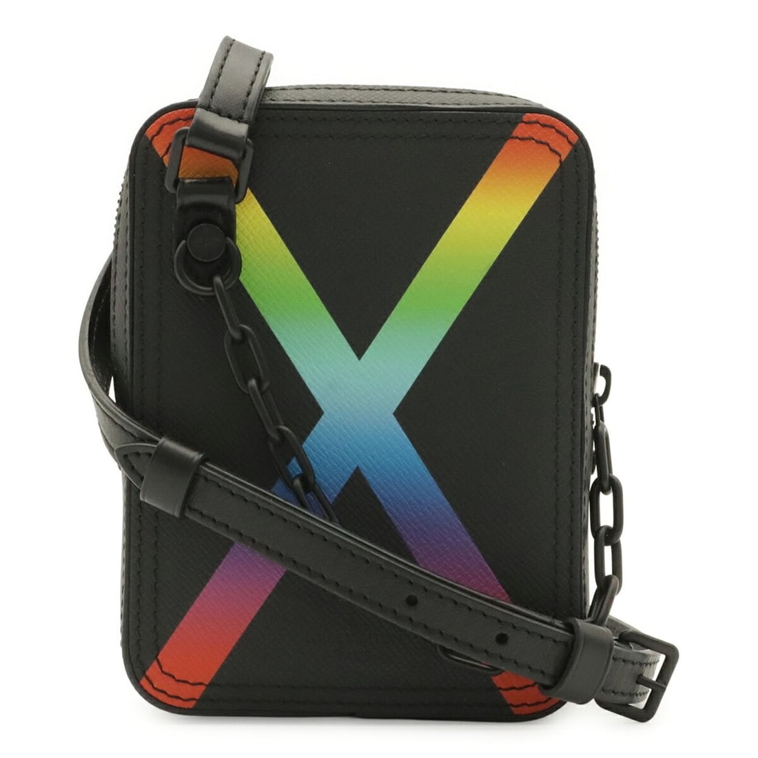 LOUIS VUITTON Taiga Rainbow Danube Shoulder Bag Pochette Leather Noir M30332: --- Catalog ---Category: SizeSize (HxWxD): 16cm x 12cm x 4cm / 6.29'' x 4.72'' x 1.57''Category: DesignType: Pochette, Shoulder bagColor: Multi-color, NoirGender: Women,MenMaterial: Taiga leather Cate