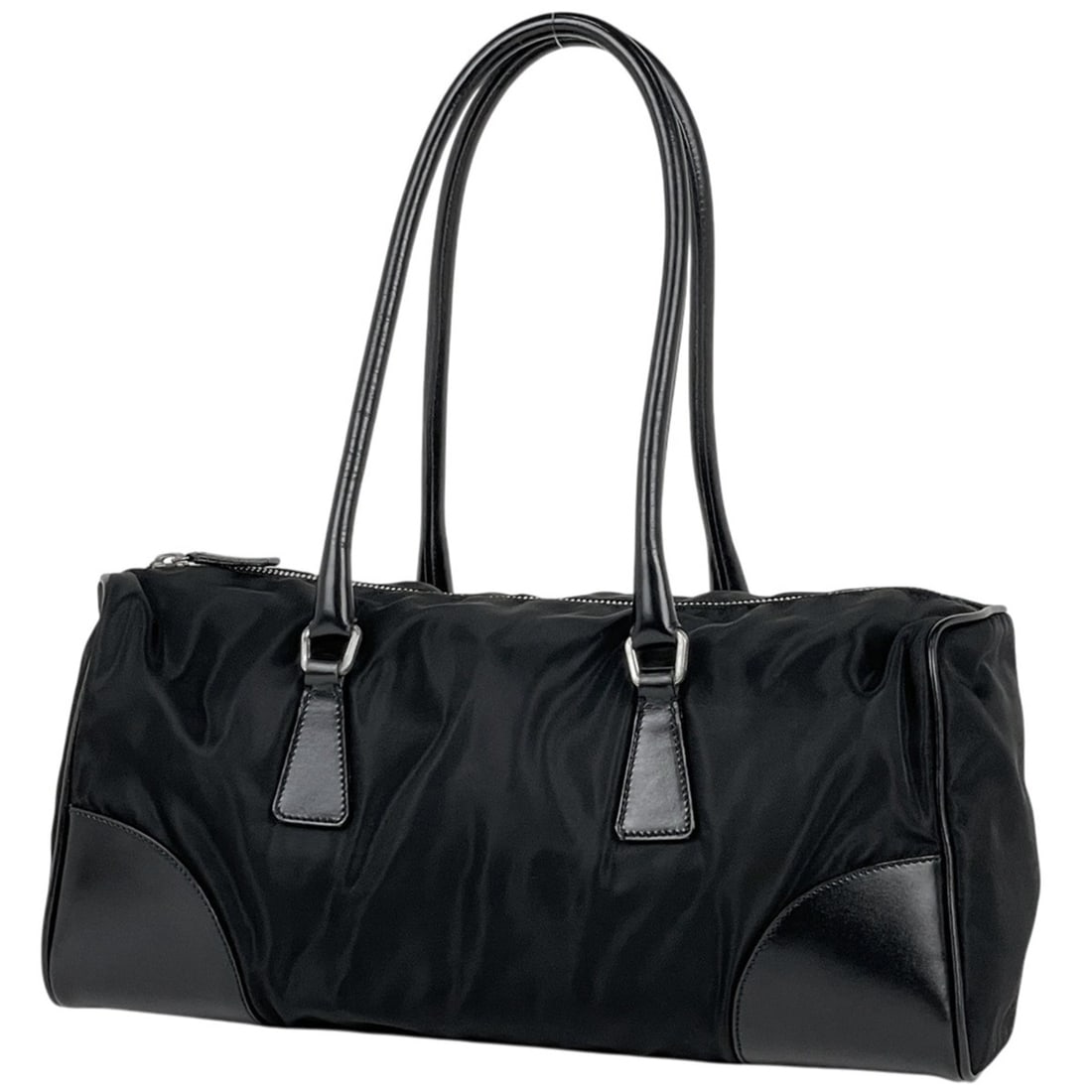 Prada PRADA Logo Plate Handbag Mini Boston Nylon Nero (Black) BR0607 Women's: --- Catalog ---Category: SizeSize (HxWxD): 16cm x 32cm x 11cm / 6.29'' x 12.59'' x 4.33''Category: DesignType: HandbagColor: BlackGender: WomenMaterial: Nylon Category: GeneralMPN: BR0607Brand: Prada-