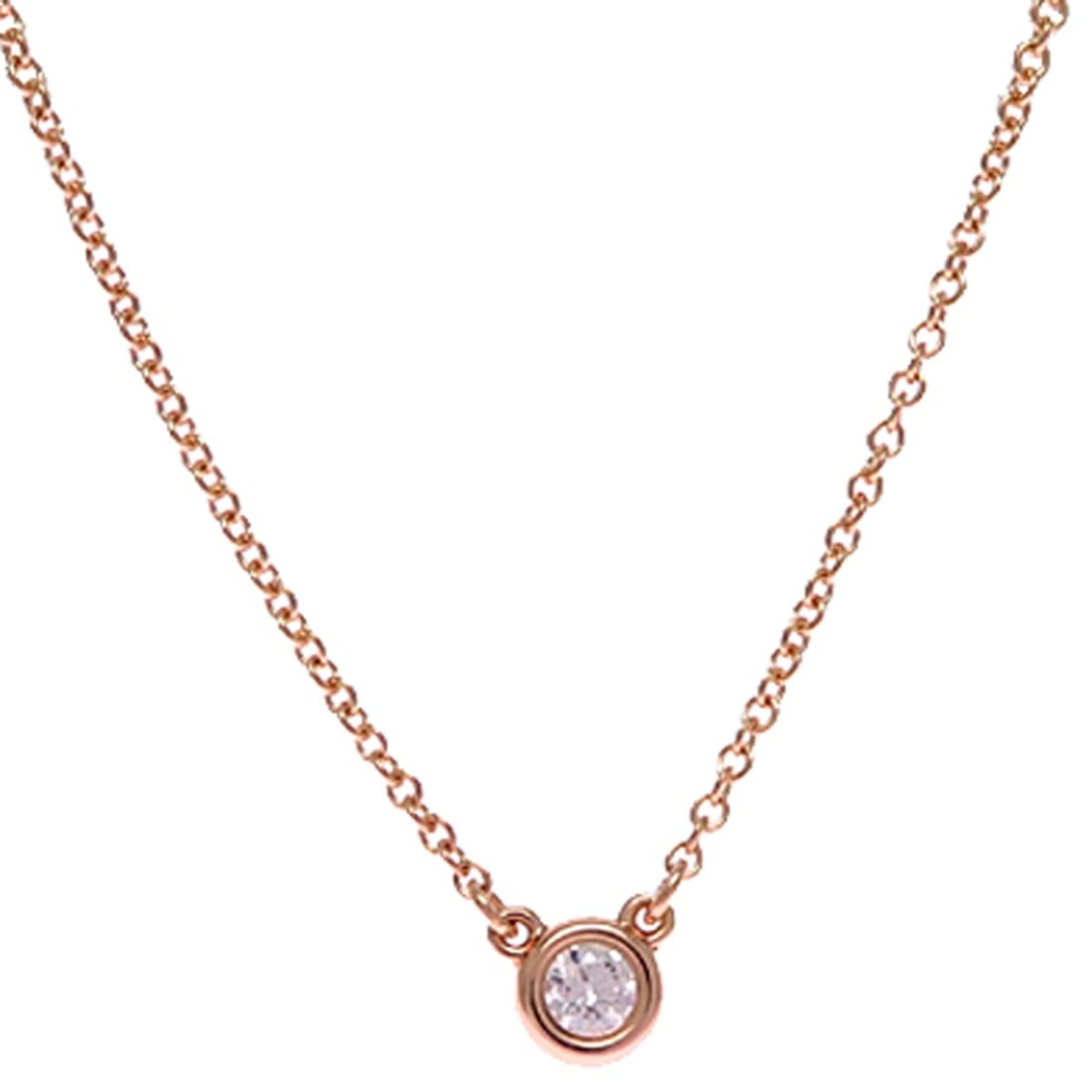Tiffany & Co. 0.07ct Diamond By the Yard Women's Necklace 60017908 750 Pink Gold: --- Catalog ---Category: SizePendant Size: 4.6mm x 4.6mm / 0.18'' x 0.18''Neck Circumference: 41.5 cm / 16.33''Category: DesignStone: DiamondGender: WomenMaterial: Pink gold (18K)Necklace Type: Neckla