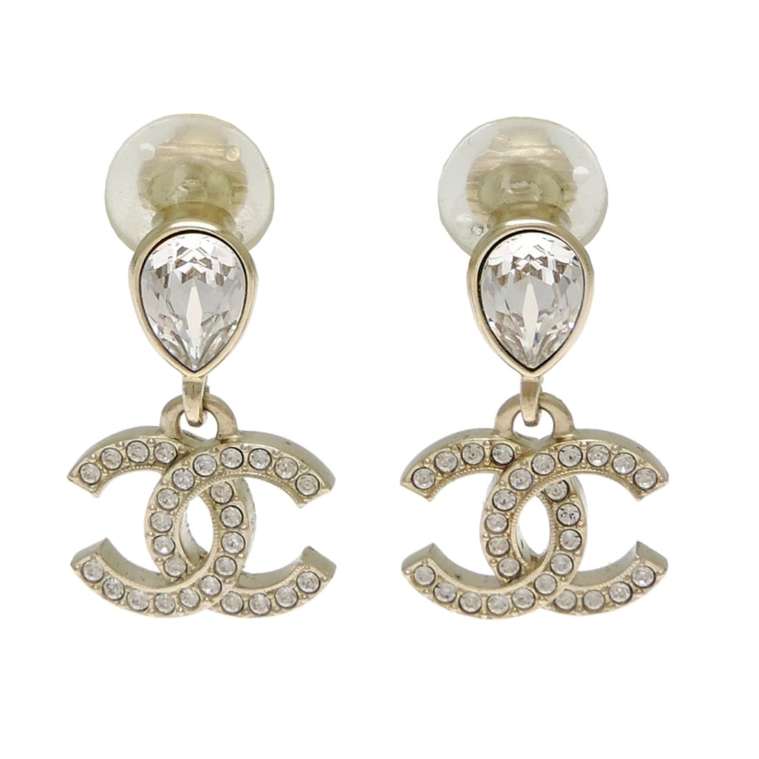 Chanel Coco Mark Drop Rhinestone Earrings for Women AGB010 Metal (1 of 17)