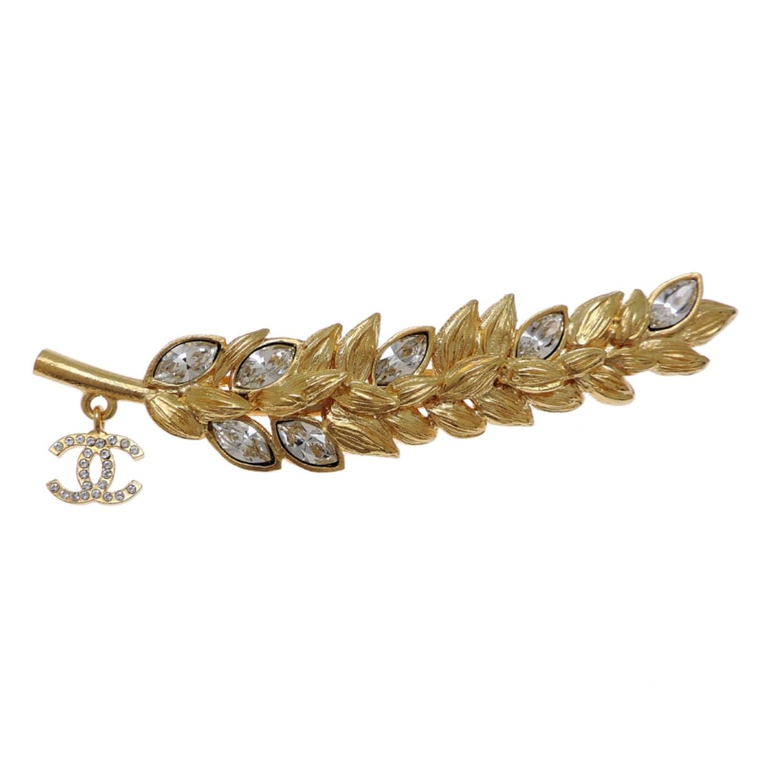 Chanel Coco Mark Rhinestone Brooch for Women AB4491 GP: --- Catalog ---Category: SizeSize (HxWxD): 8.2cm x 1.7cm / 3.22'' x 0.66''Category: DesignType: BroochGender: WomenMaterial: Gold platingCategory: GeneralMPN: AB4491Brand: Chanel--- Item List ---Secti