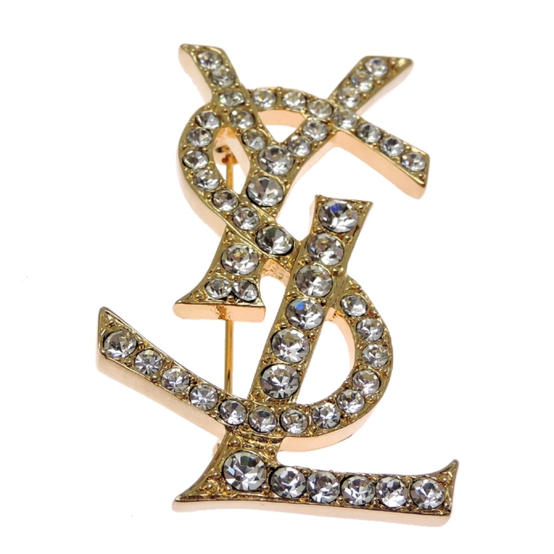 Yves Saint Laurent Rhinestone Brooch for Women and Men (GP): --- Catalog ---Category: SizeSize (HxWxD): 5.3cm x 3.3cm / 2.08'' x 1.29''Category: DesignType: BroochGender: Men,WomenMaterial: Gold platingCategory: GeneralBrand: Yves Saint Laurent--- Item List ---