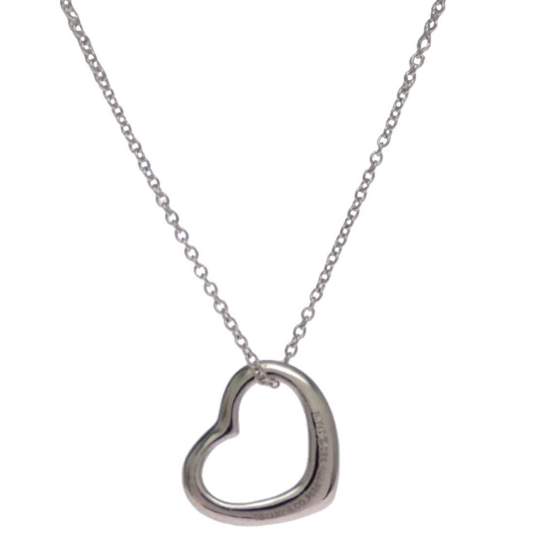 Tiffany & Co. Open Heart Women's Necklace, Sterling Silver 925: --- Catalog ---Category: SizePendant Size: 14.6mm x 13mm / 0.57'' x 0.51''Neck Circumference: 42 cm / 16.53''Category: DesignGender: WomenMaterial: Silver 925Necklace Type: NecklaceCategory: GeneralBr