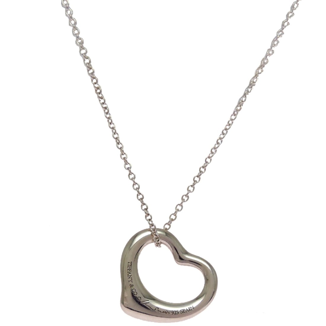 Tiffany & Co. Open Heart Women's Necklace, Sterling Silver 925: --- Catalog ---Category: SizePendant Size: 15.5mm x 15.5mm / 0.61'' x 0.61''Neck Circumference: 41 cm / 16.14''Category: DesignGender: WomenMaterial: Silver 925Necklace Type: NecklaceCategory: General