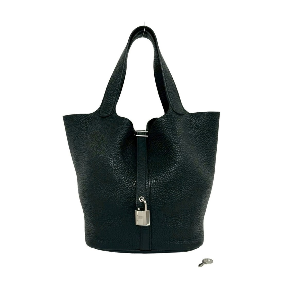 HERMES Picotin Lock MM Taurillon Clemence Leather Handbag Tote Bag Black 19901: --- Catalog ---Category: SizeSize (HxWxD): 22cm x 17cm x 21.5cm / 8.66'' x 6.69'' x 8.46''Category: DesignType: Handbag, Tote bagColor: BlackGender: WomenMaterial: Taurillon clemence leather Category: