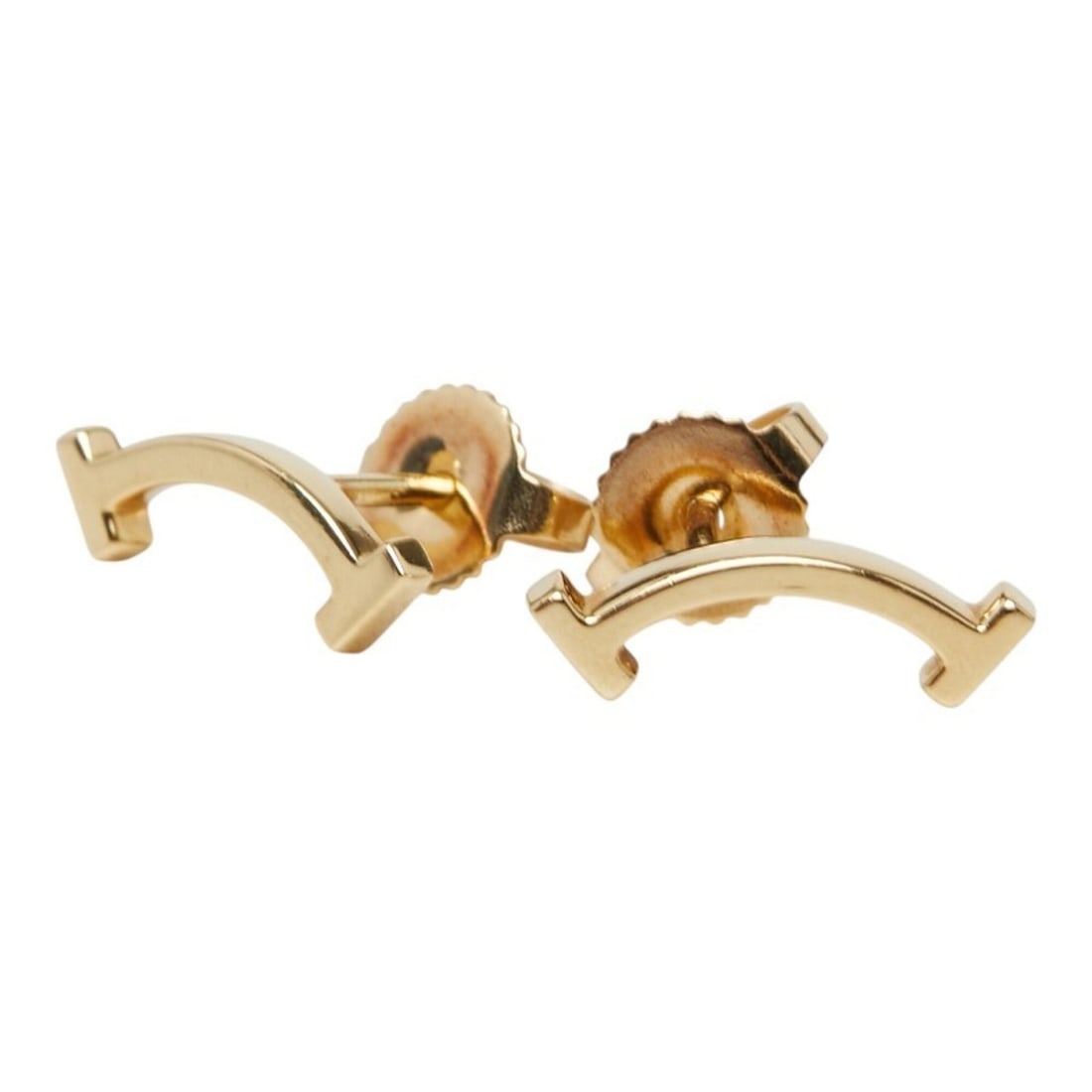 Tiffany & Co. T Smile Stud Earrings, Gold, 18KYG (750 Yellow Gold), Women's. (1 of 13)