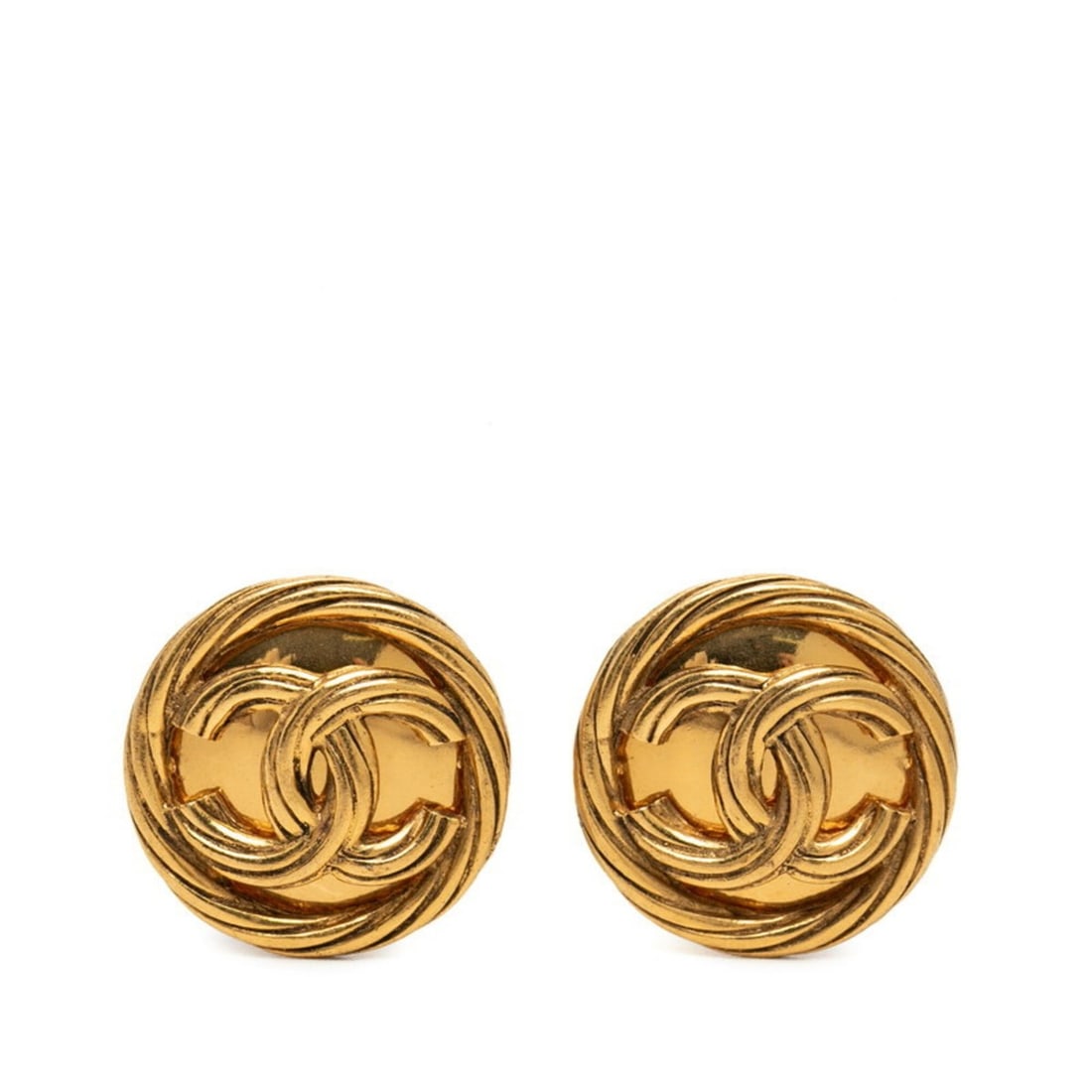 Chanel Coco Mark Vintage Round Earrings Gold Plated GP Women's CHANEL: --- Catalog ---Category: SizeSize (HxWxD): 29.40mm x 29.40mm / 1.16'' x 1.16''Category: DesignType: Clip earringsColor: GoldGender: WomenMaterial: Gold platingCategory: GeneralBrand: Chanel--- Item Li