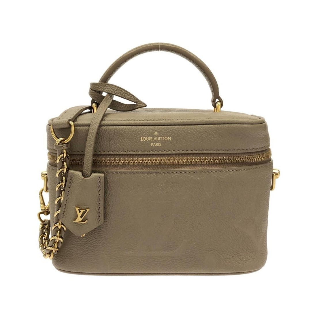 Louis Vuitton Monogram Empreinte Vanity PM M45608 Handbag: --- Catalog ---Category: SizeSize (HxWxD): 13cm x 19cm x 10cm / 5.11'' x 7.48'' x 3.93''Category: DesignType: HandbagColor: TourterelleGender: MenMaterial: Leather Hardware Color: GoldLeather/Fur Type