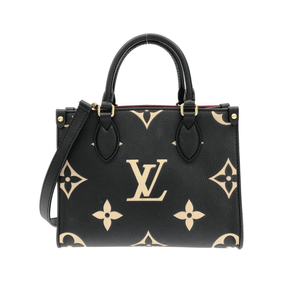 Louis Vuitton Bicolor Monogram Empreinte OnTheGo PM M45659 Handbag: --- Catalog ---Category: SizeSize (HxWxD): 19cm x 25cm x 10cm / 7.48'' x 9.84'' x 3.93''Category: DesignType: HandbagColor: Beige, BlackGender: Men,WomenMaterial: Leather Leather/Fur Type: Calf leathe