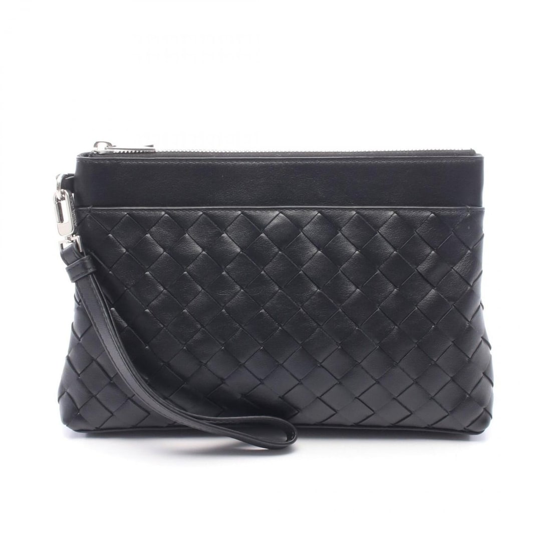 Bottega Veneta Prism Pouch Intrecciato Handbag Leather Women's Black 795712V2HL18803 (1 of 16)