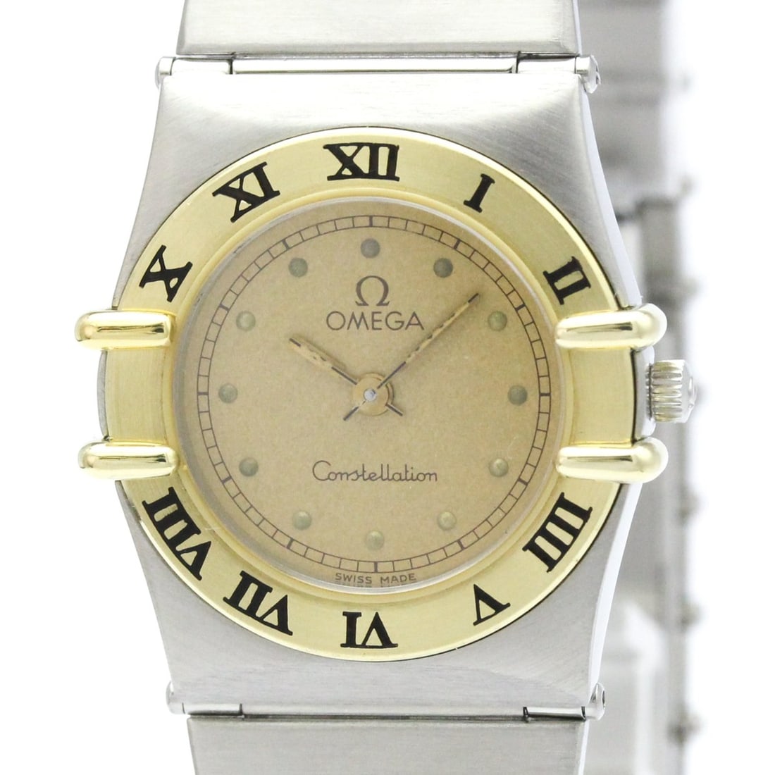 OMEGA Constellation 18K Gold Steel Ladies Watch 795.1080 Polished: --- Catalog ---Category: SizeCase Diameter: 22mm / 0.87''Category: DesignType: WristwatchStyle: Dress/FormalGender: WomenColor (Dial): GoldMaterial (Band): Stainless steelMaterial (Case): Stainless st