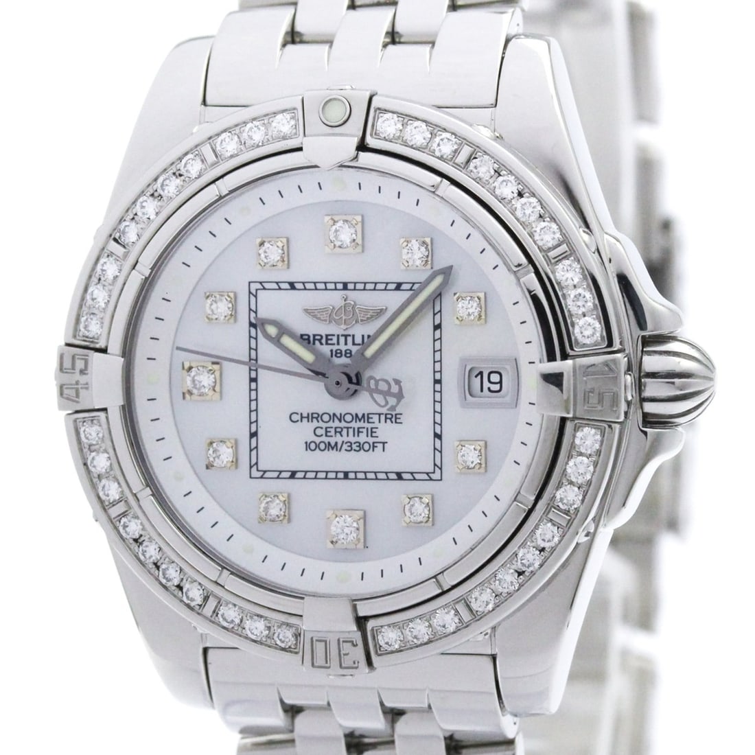 BREITLING Galactic 32 Diamond MOP Dial Ladies Watch A71356 Polished (1 of 9)