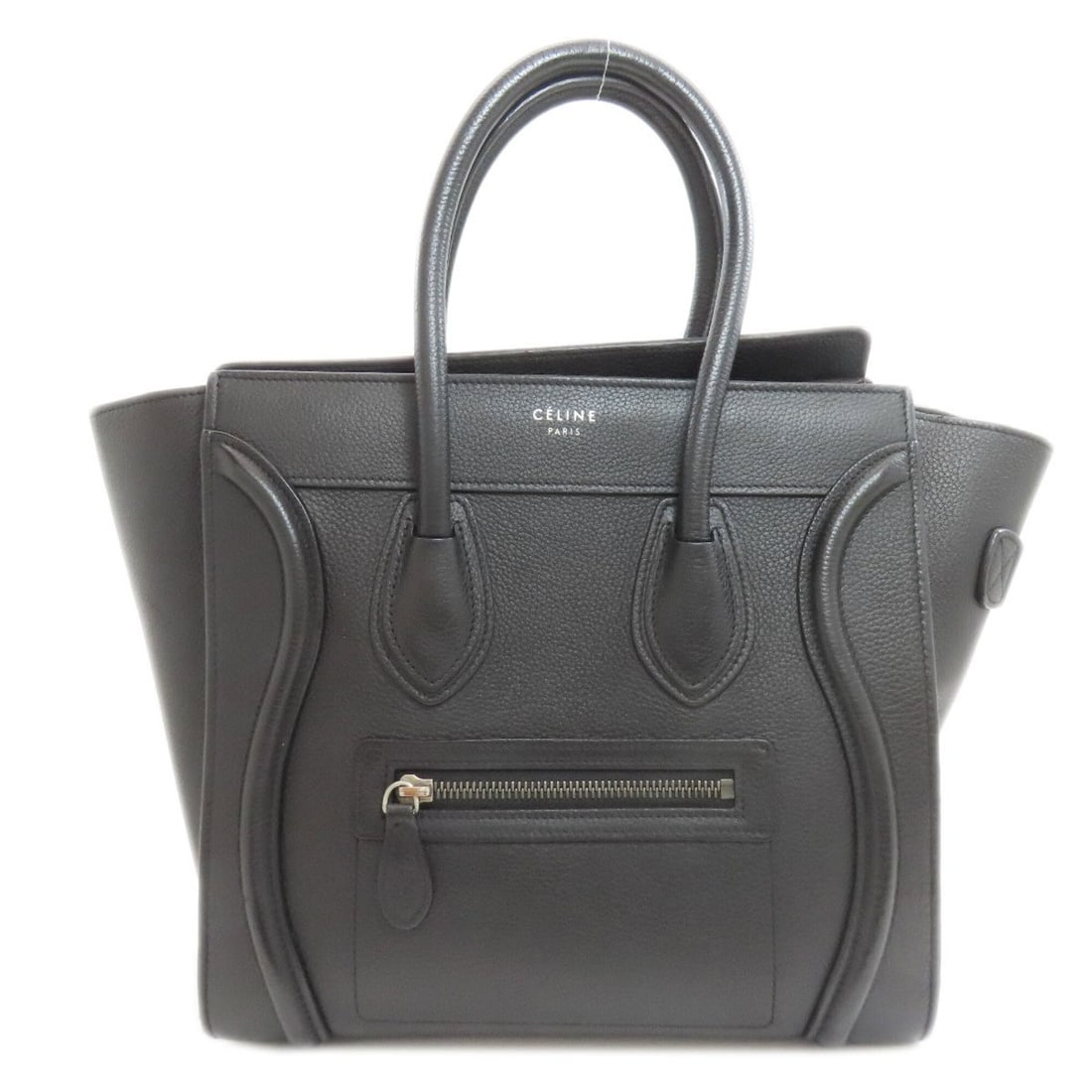 Celine Luggage Micro Handbag, Calfskin, Women's: --- Catalog ---Category: SizeSize (HxWxD): 26cm x 38.5cm x 14cm / 10.23'' x 15.15'' x 5.51''Handle Length: 29cm / 11.41''Category: DesignType: HandbagColor: BlackGender: WomenClosure: ZipperMaterial: 