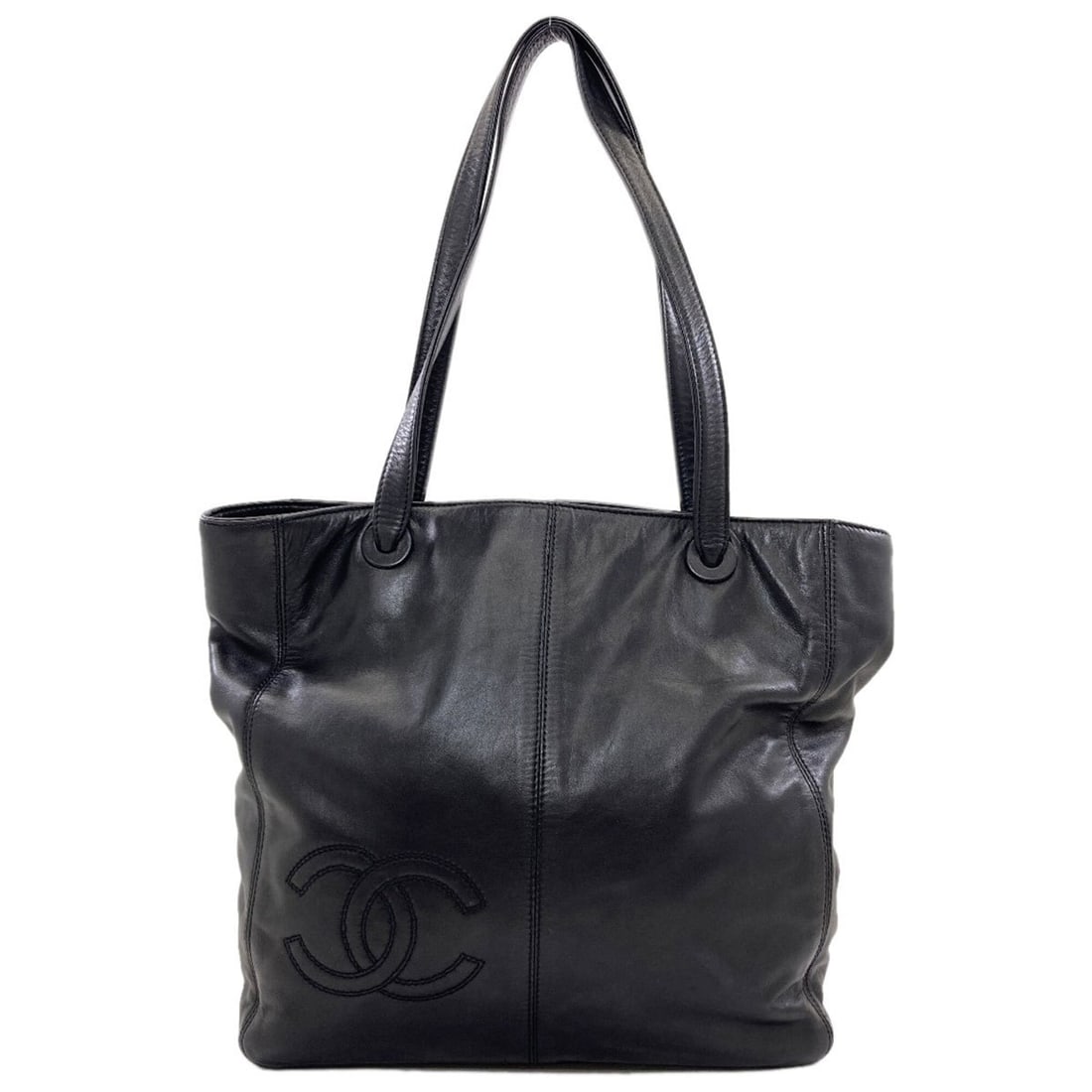 Chanel Coco Mark Tote Bag, Lambskin, Women's CHANEL: --- Catalog ---Category: SizeSize (HxWxD): 31cm x 38cm x 10cm / 12.2'' x 14.96'' x 3.93''Handle Length: 55cm / 21.65''Category: DesignType: Tote bagColor: BlackGender: WomenMaterial: Leather Leather/F