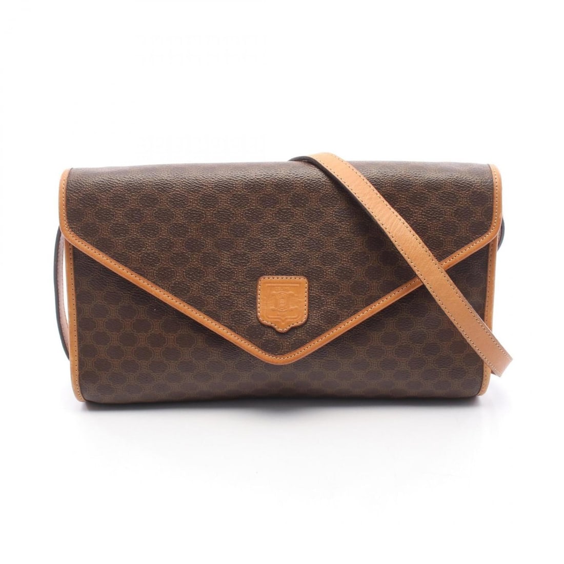 Celine Macadam Flap Shoulder Bag/Handbag, Coated Canvas and Leather, Women's, Brown: --- Catalog ---Category: SizeSize (HxWxD): 17cm x 29cm x 4.5cm / 6.69'' x 11.41'' x 1.77''Category: DesignType: Handbag, Shoulder bagColor: BrownGender: WomenMaterial: Coated canvas , Leather Category