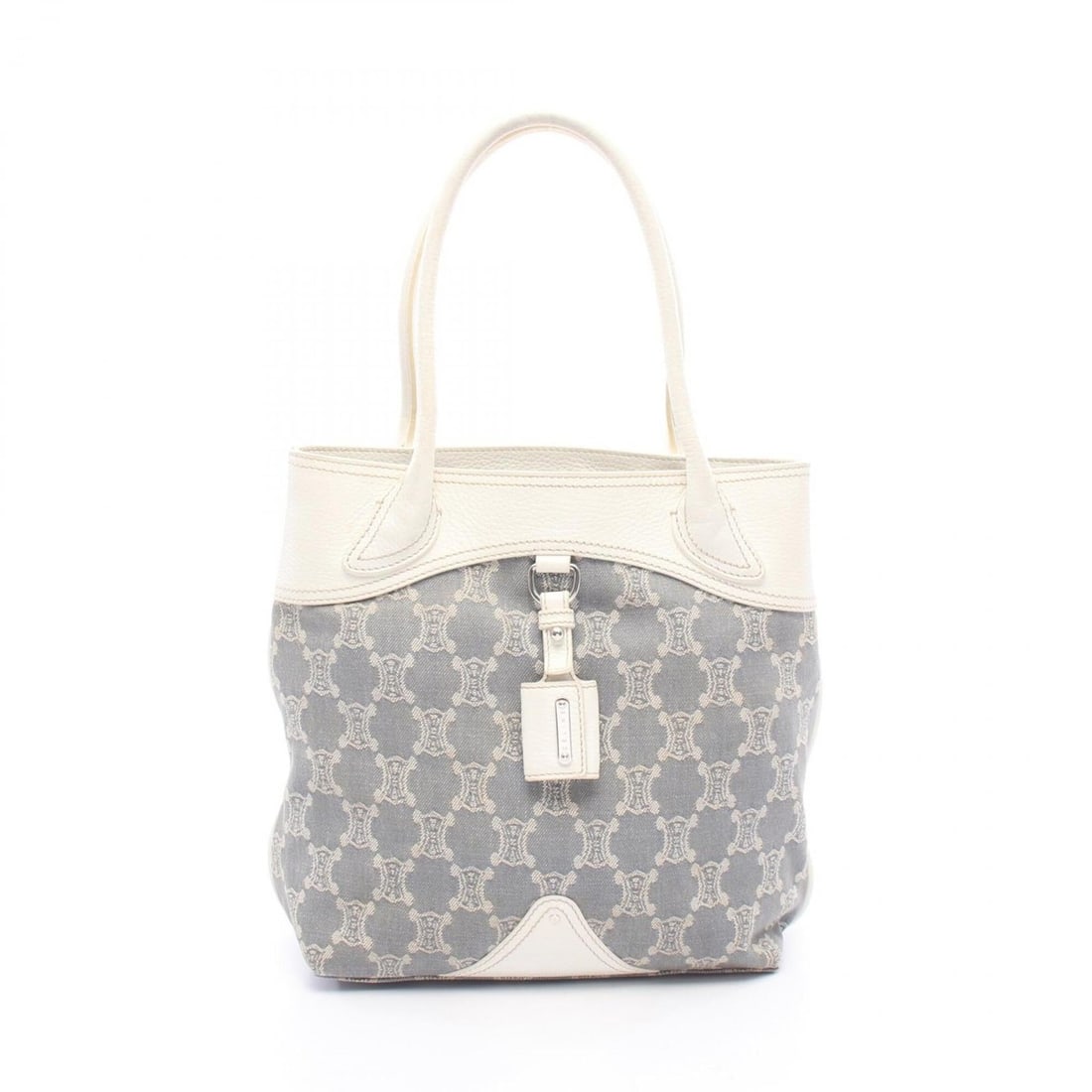 Celine Paris Macadam Tote Bag Handbag Denim Leather Women's Blue/White: --- Catalog ---Category: SizeSize (HxWxD): 28cm x 26cm x 10cm / 11.02'' x 10.23'' x 3.93''Category: DesignType: Handbag, Tote bagColor: Blue, WhiteGender: WomenMaterial: Denim , Leather Category: Gene