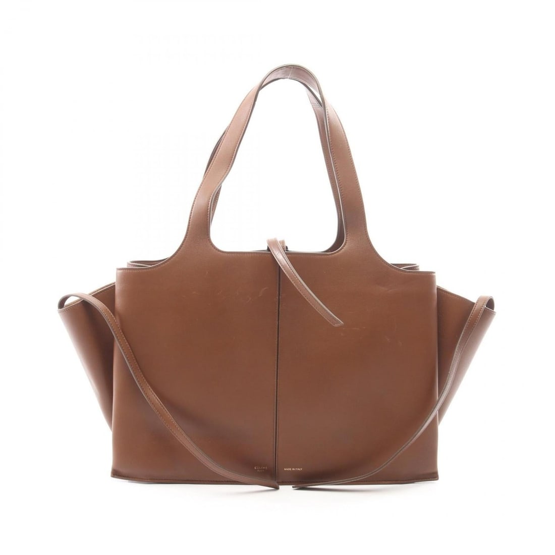 Celine Trifold Medium Tote Bag Handbag Leather Women's Brown 178883 (1 of 10)