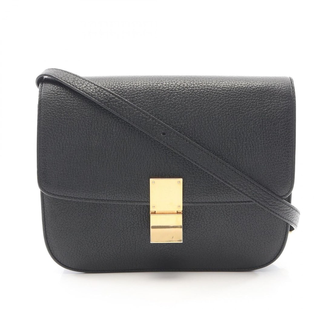 Celine Classic Box Medium Shoulder Bag/Handbag, Leather, Women's, Black, 164173AAE (1 of 15)