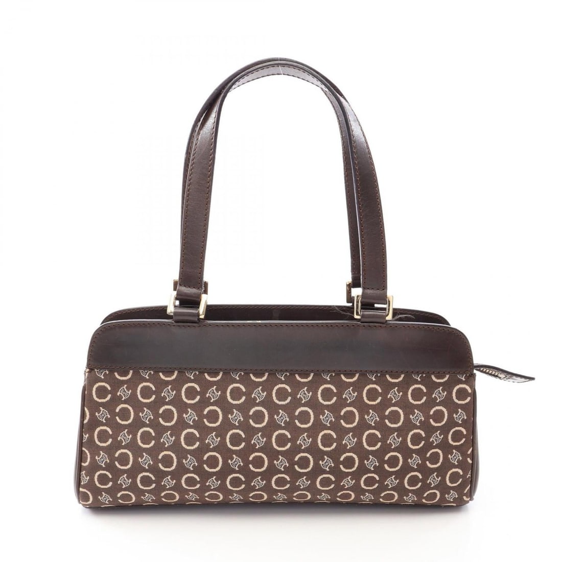 Celine C Macadam Handbag, Canvas and Leather, Women's, Brown (1 of 13)